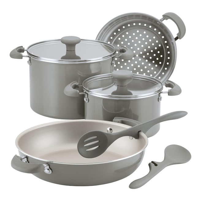 Rachel Ray Get Cooking 8pc 13-in Aluminum Cookware Set with Lid in the Cooking  Pans & Skillets department at