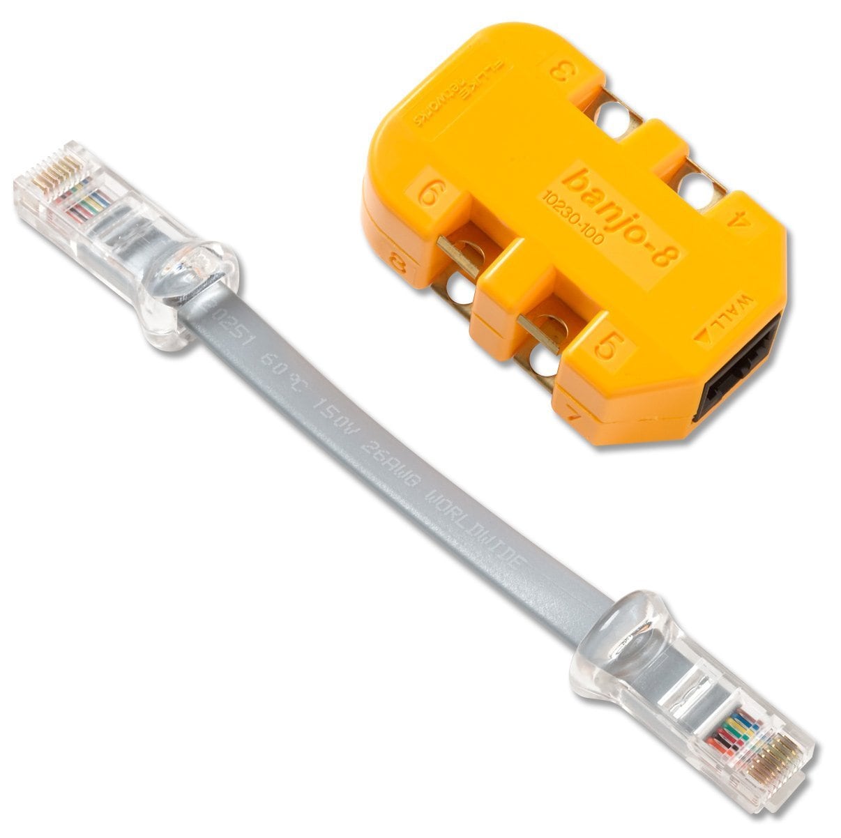 Fluke Networks 10230101 10230101 8-Wire In-Line 1-Amp Single To Single Yellow Basic Standard Adapter