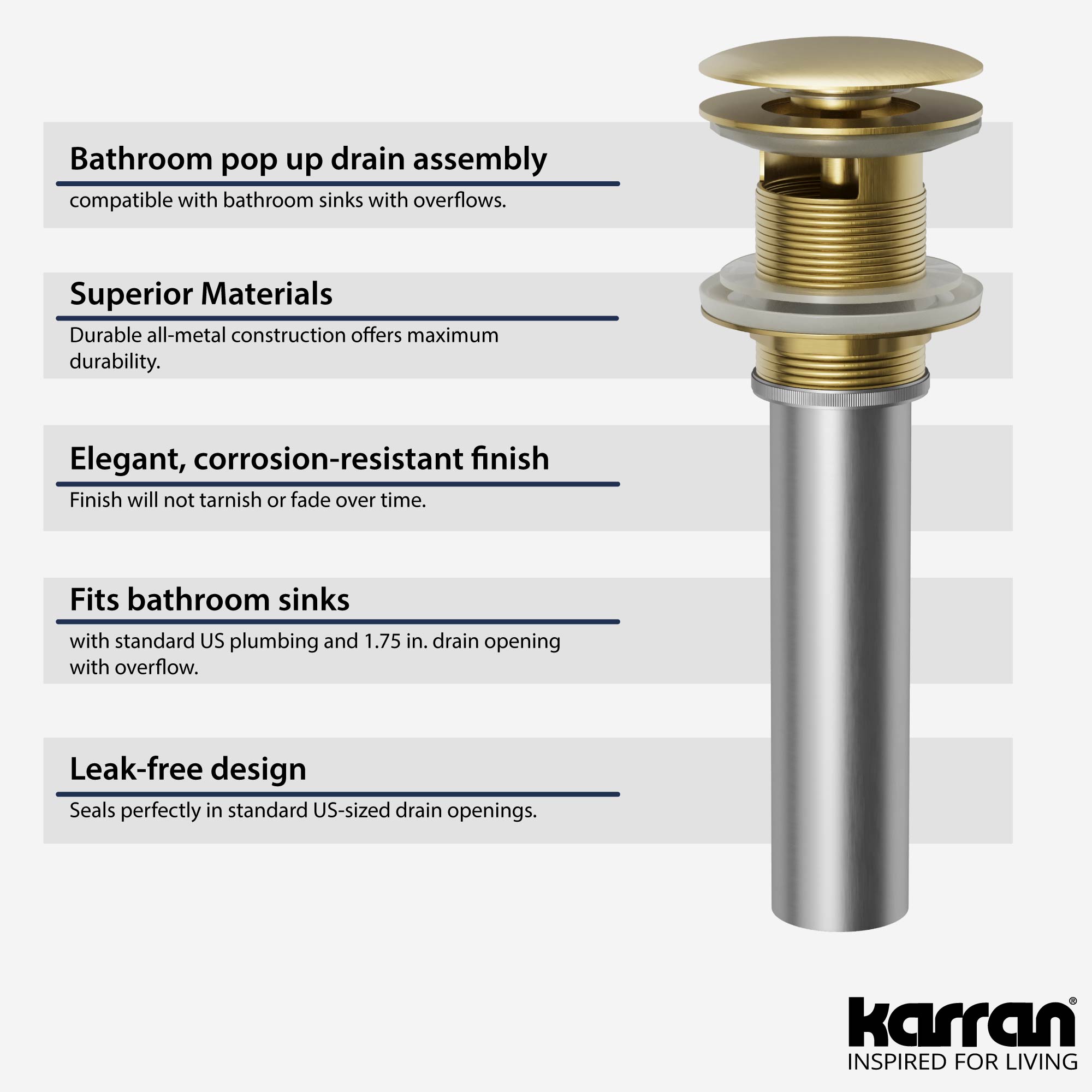 Karran PUOF25BG Popup-Drains-Accessories - View #2