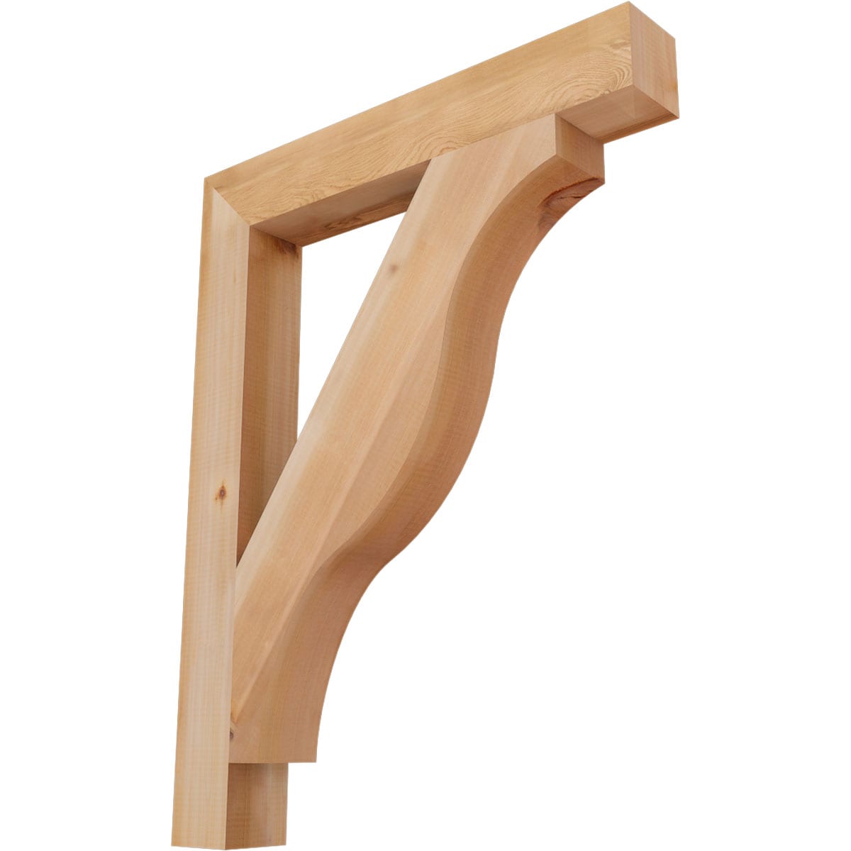 Ekena Millwork BKT04X28X36FST05SWR Funston Block Smooth 3-1/2-in x 28-in x 36-in Western red cedar Brown Wood Standard bracket