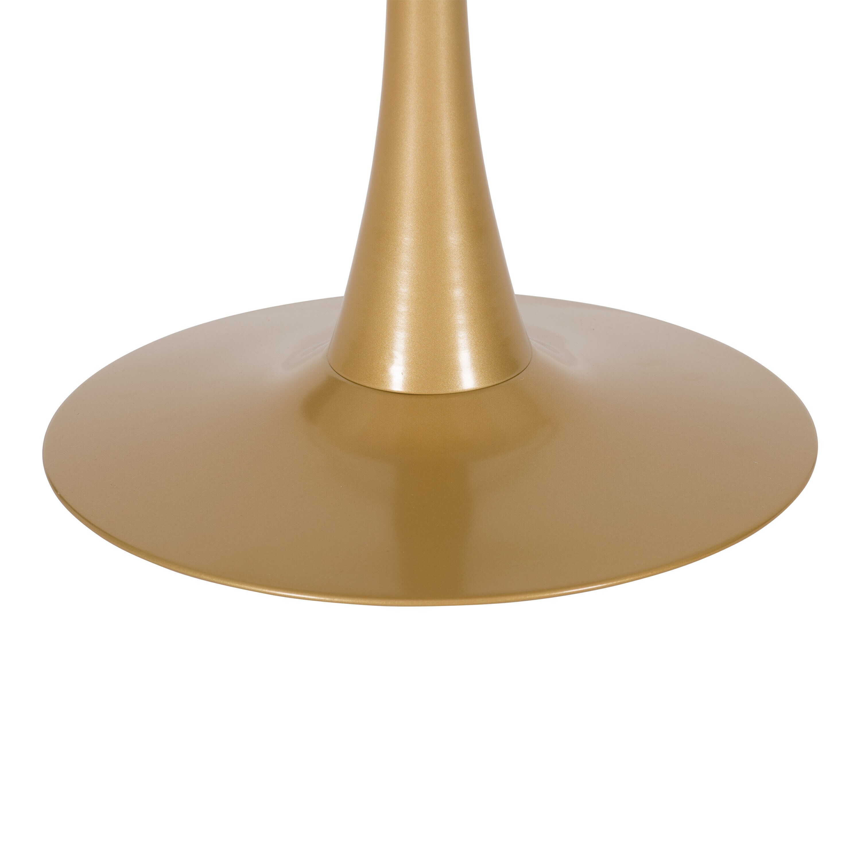 Contemporary Livia Round Marble & Wood Bistro Table in Grey/Gold