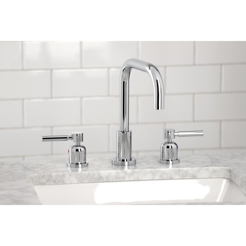 Kingston Brass Concord Polished Chrome Widespread 2-handle Bathroom ...