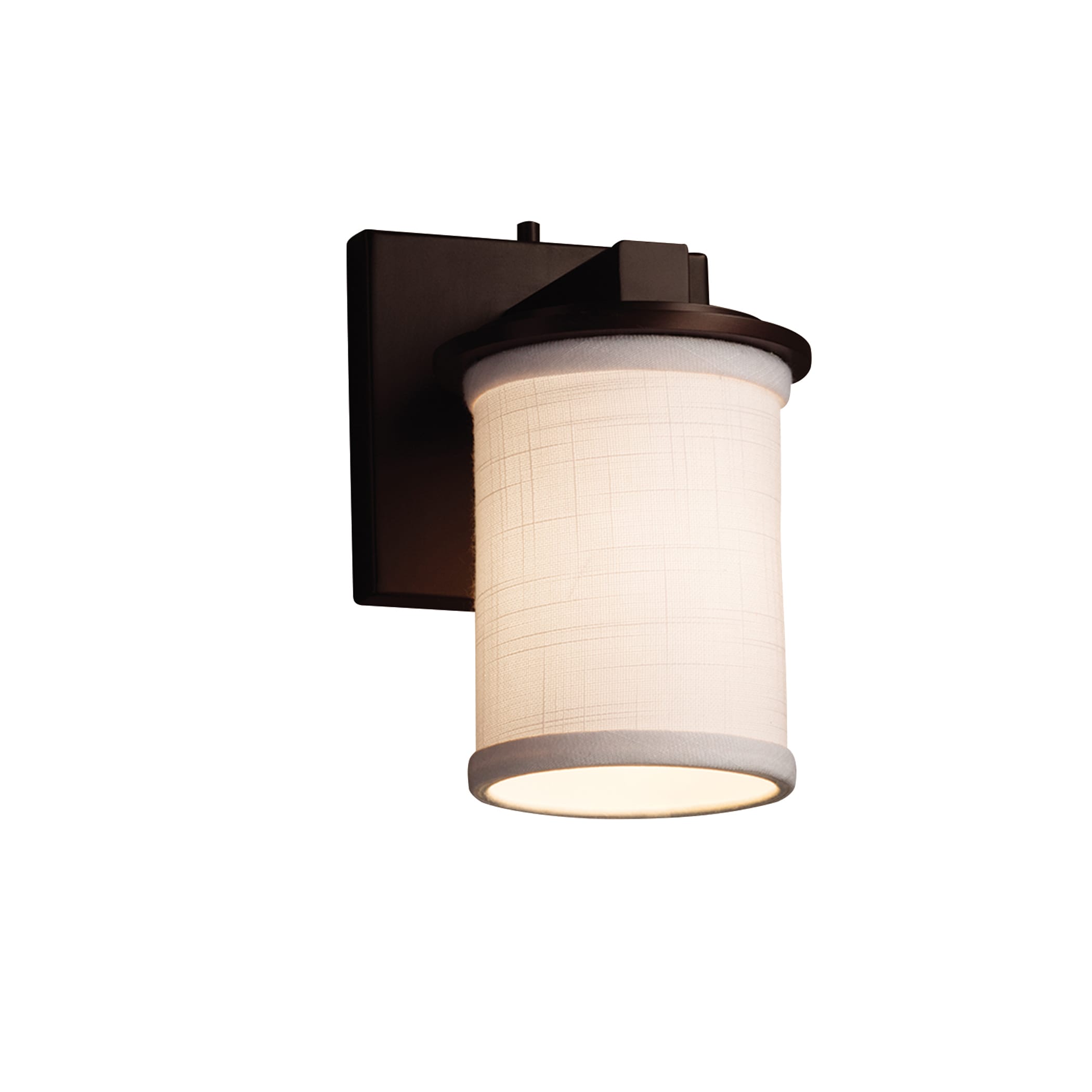 Justice Design Group FAB-8771-10-WH-DB-LD Textile 5-in W 1-Light Dark Bronze Transitional LED Wall Sconce