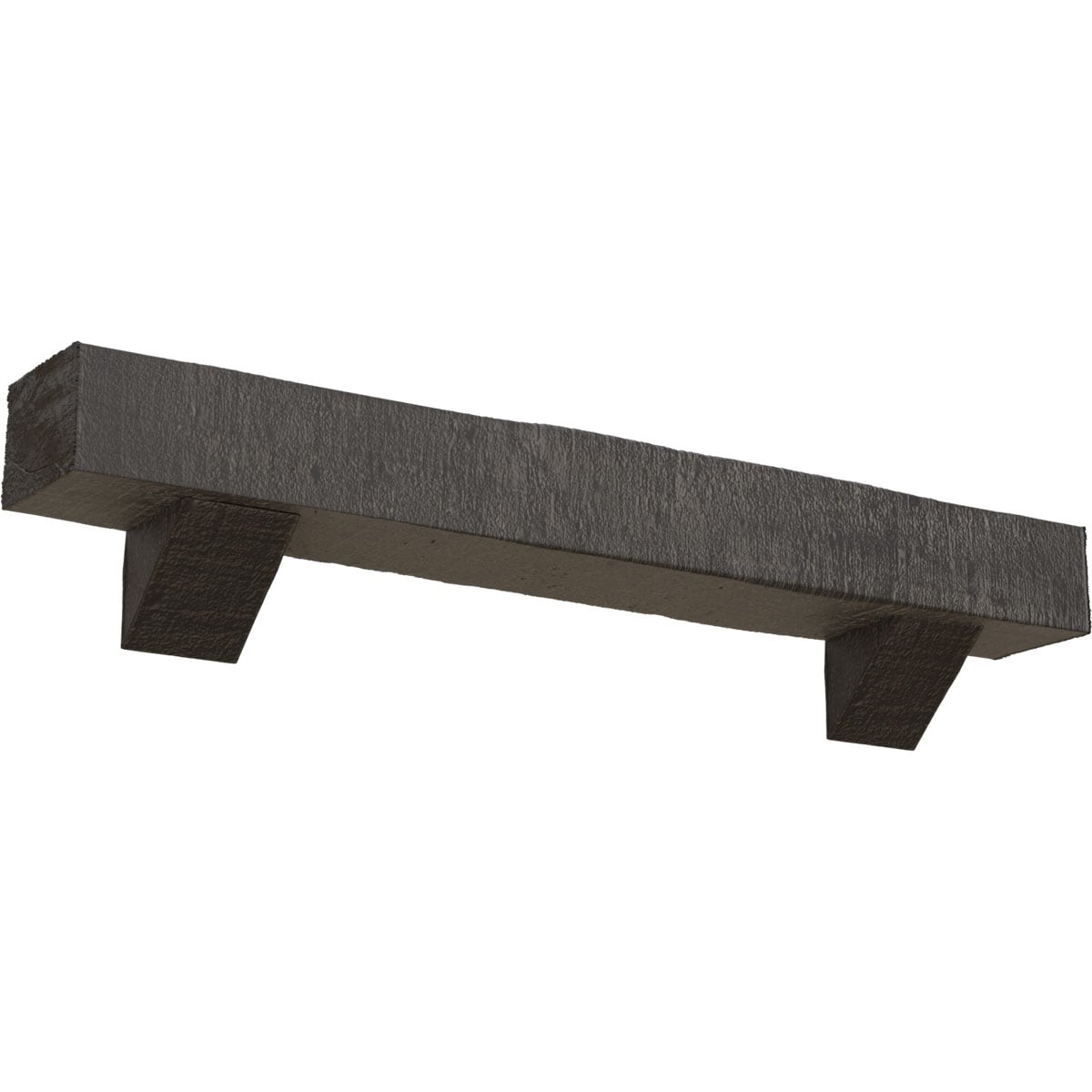 Ekena Millwork MANURC04X04X48BKAC 48-in W x 4-in H x 4-in D Cedar (Aged) Hollow Urethane Rustic Fireplace Mantel