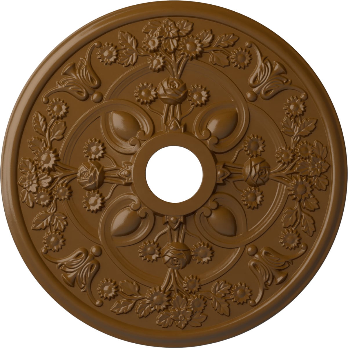 Ekena Millwork CM30ROSTF Rose 30.875-in W x 30.875-in L Painted Smokey Topaz Polyurethane Whole Ceiling Medallion