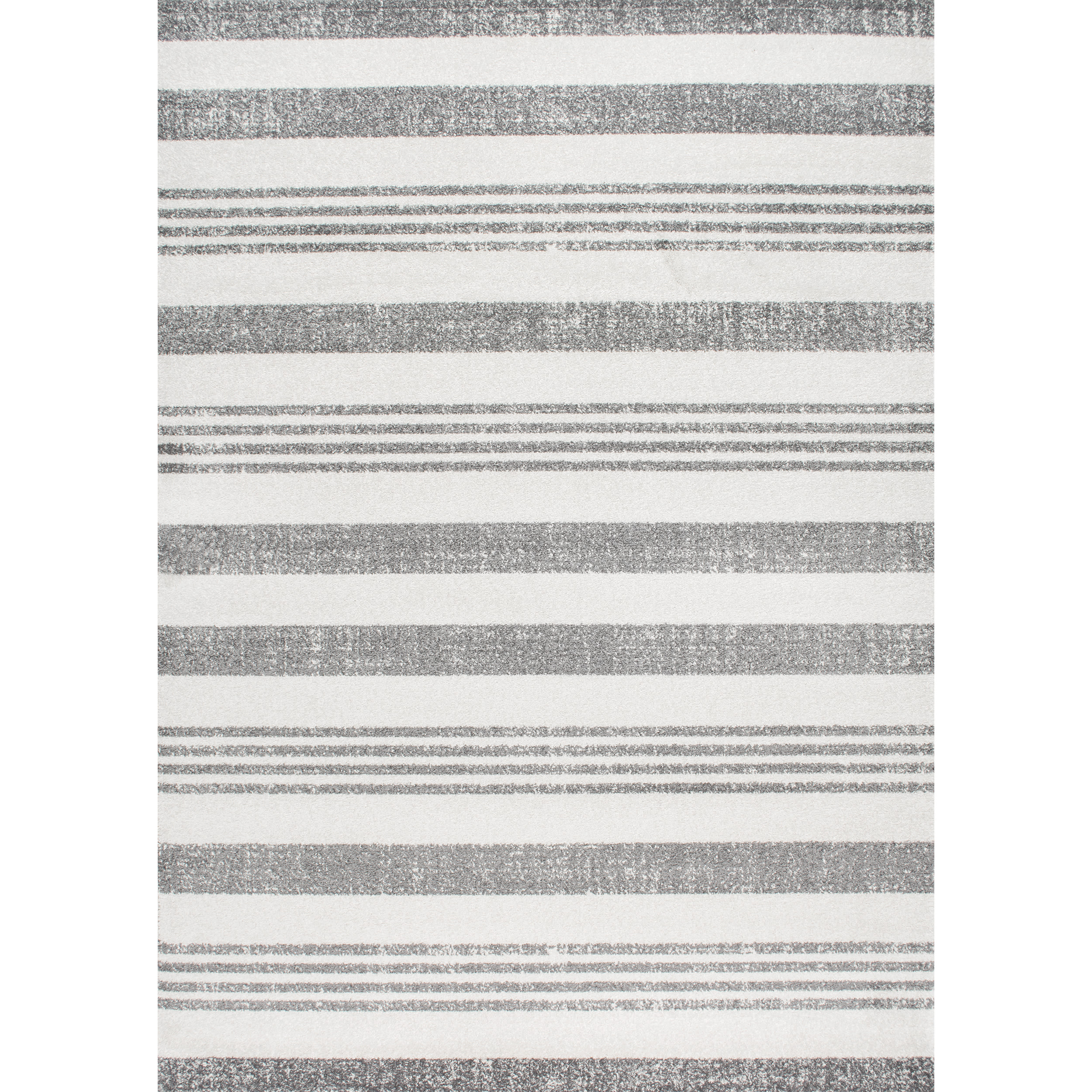 Reversible Gray Stripe Synthetic Area Rug 5' x 7'