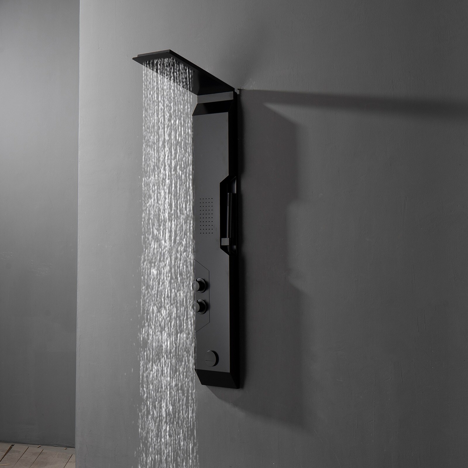 Black Solid Brass Multi-Function Shower Panel System