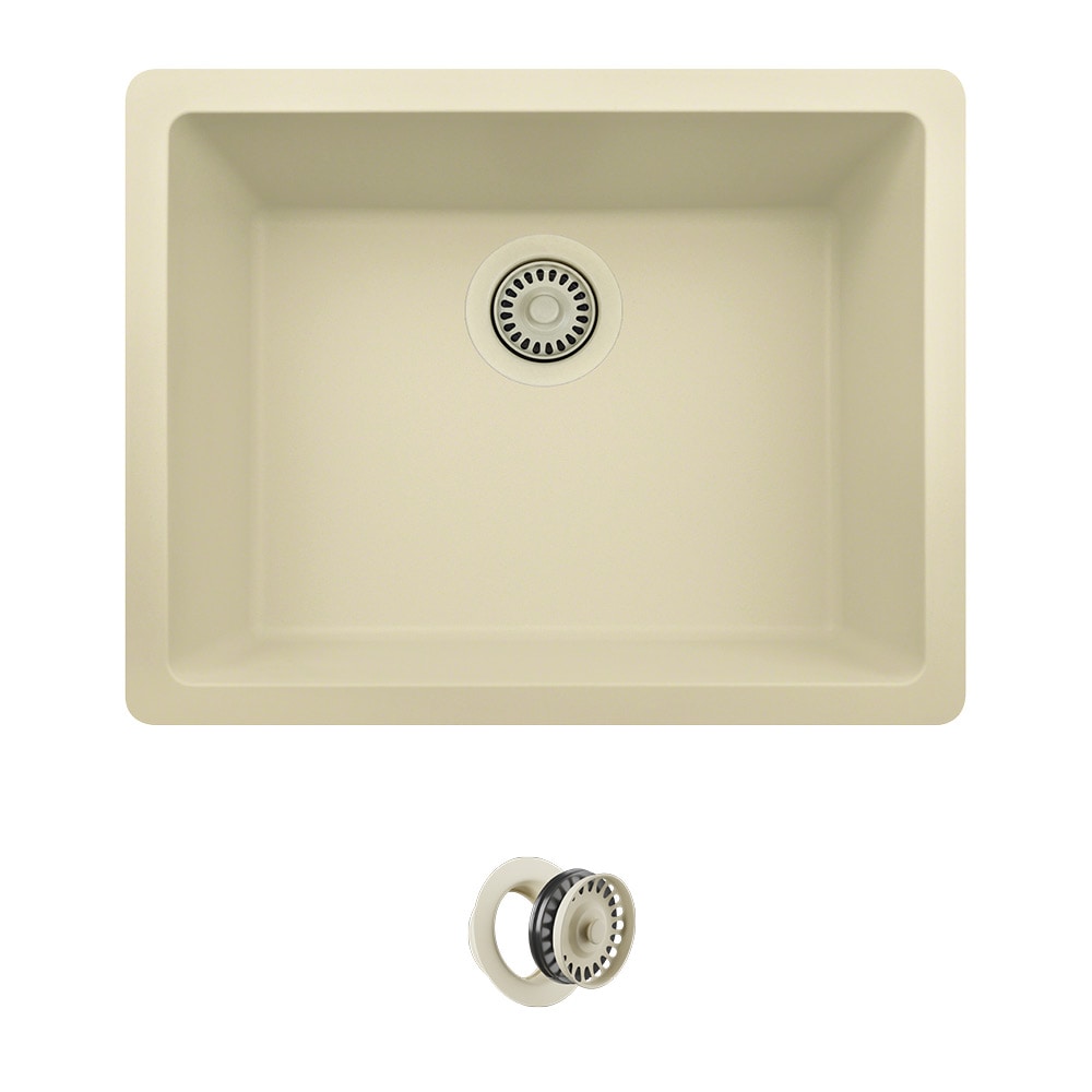 MR Direct Dual Mount 21 63 In X 16 88 In Beige Composite Single Bowl   10839739 