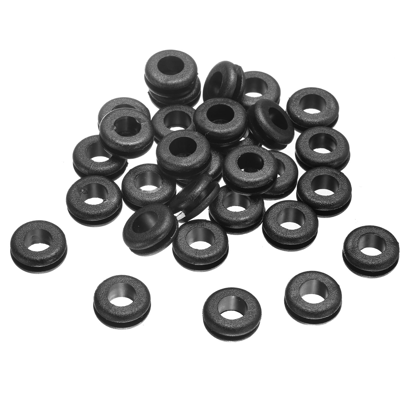 Unique Bargains 60pcs Rubber Grommets 5/16 ID 3/4 Drill Hole Firewall Grommet Automotive Rubber Hole Eyelet Ring Gasket for Wire Cable Hose Protection Metal Electric Box (8x10mm Black)