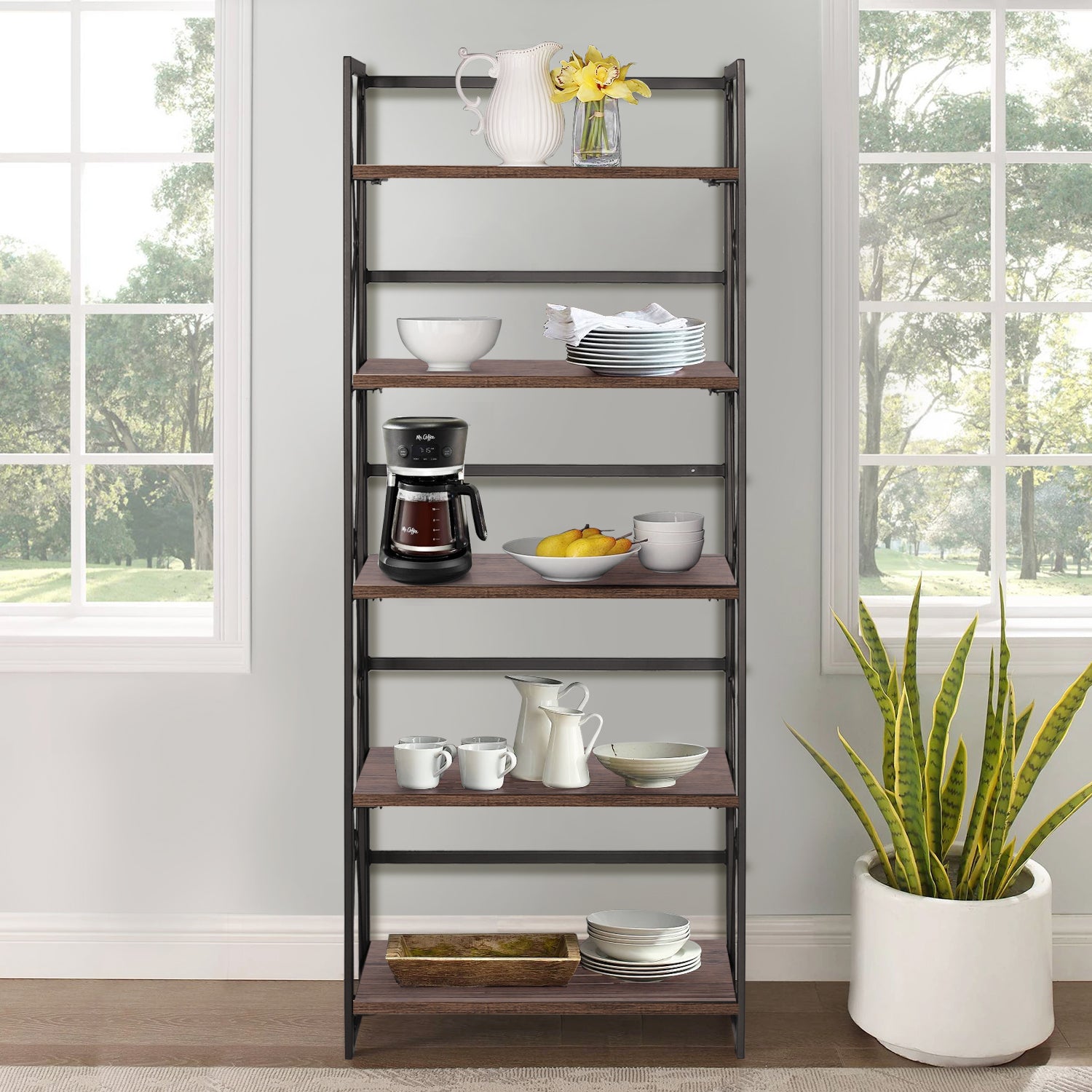Vecelo LOE-XJM-B01-BRN bookcases - View #2