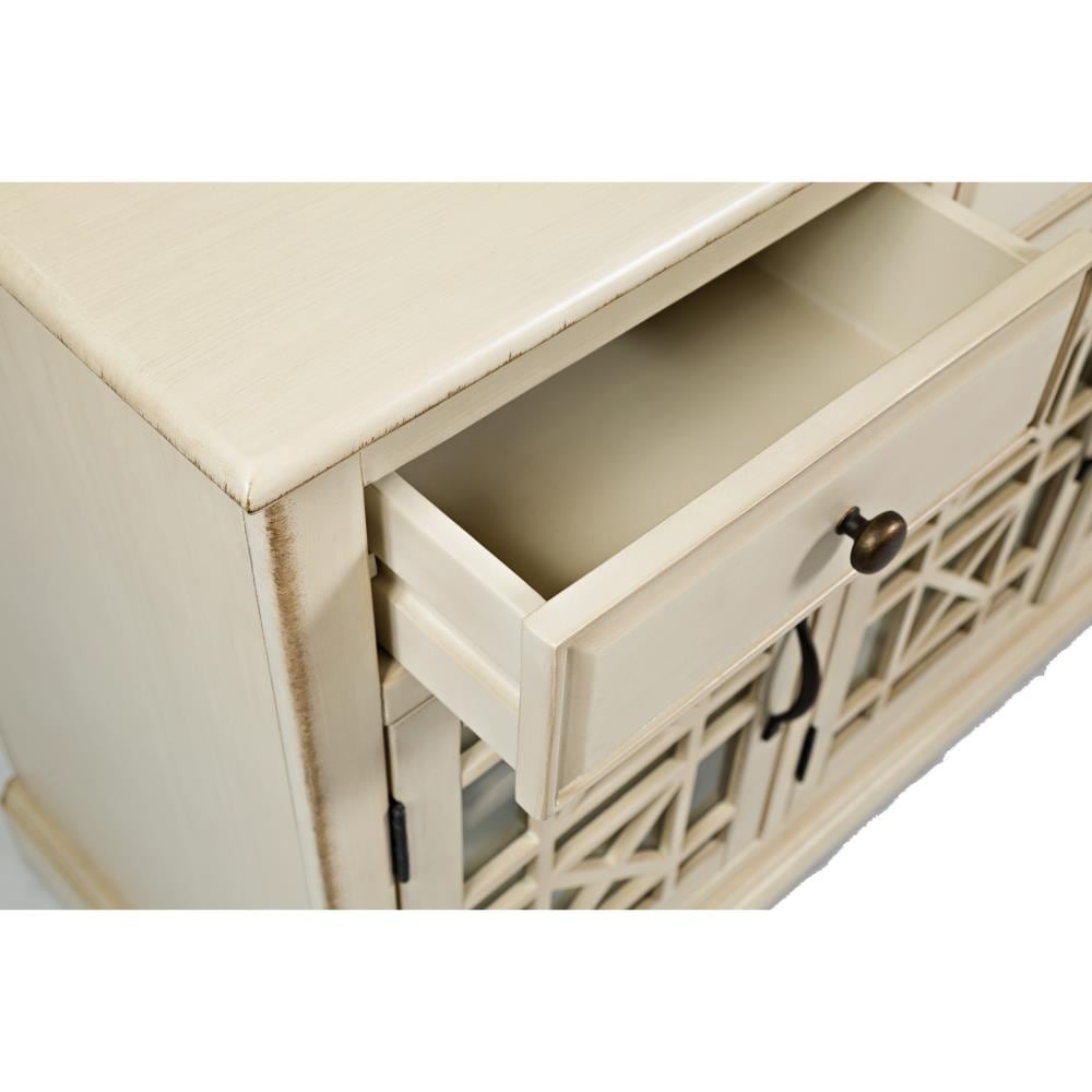 Benzara Cream Contemporary/Modern Composite Media Cabinet at Lowes.com