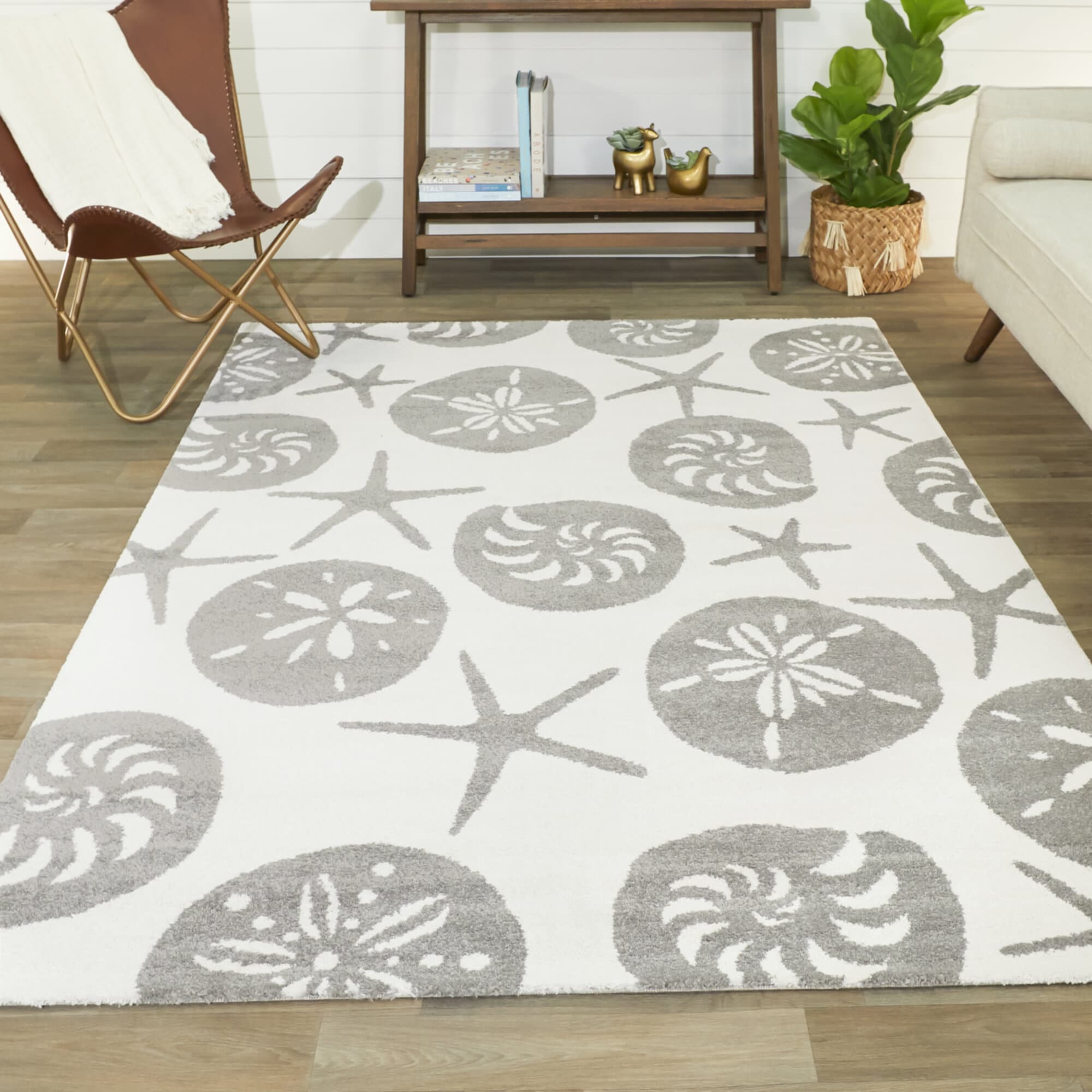 Balta 3008299 Stafford 2 x 7 (ft) Loomed Polypropylene White Rectangular Indoor Animal print Coastal Runner rug