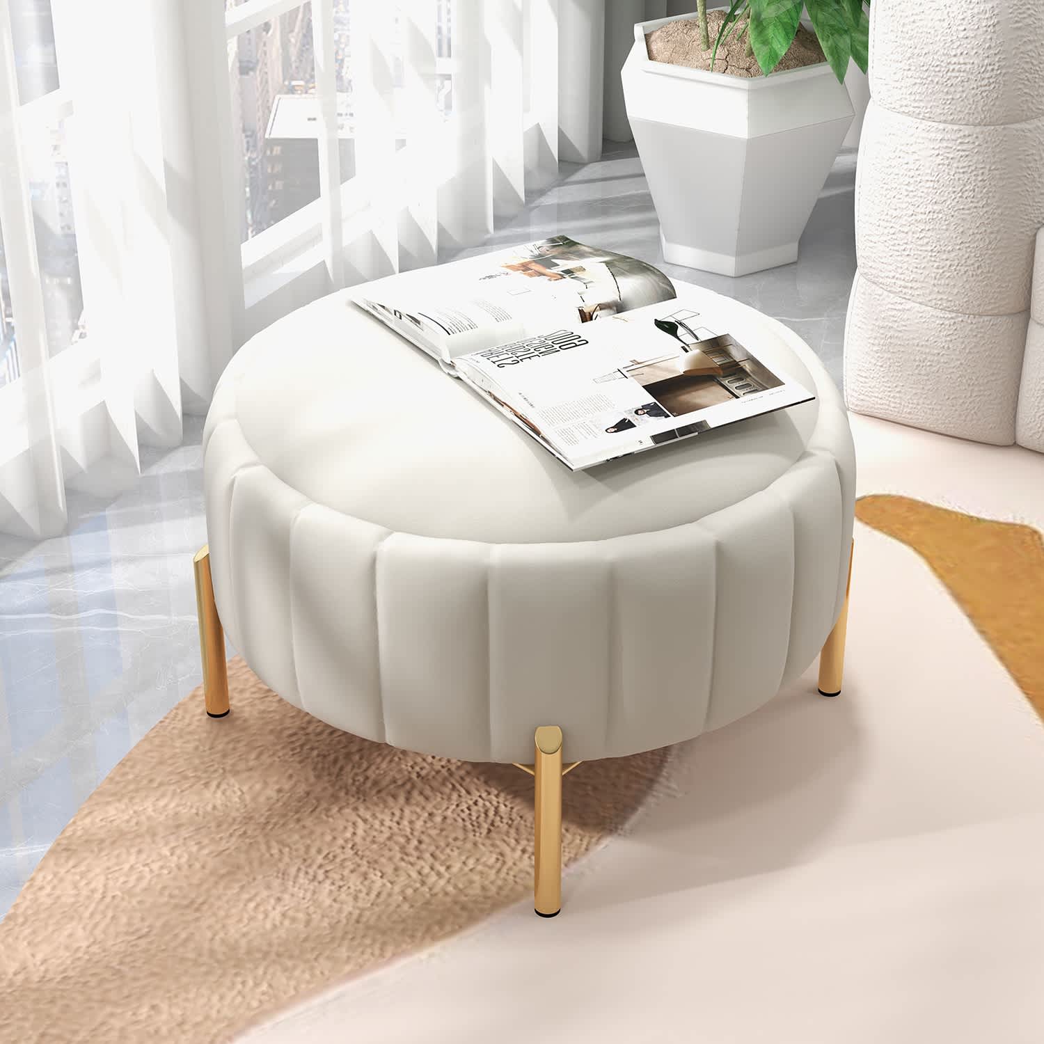 SEYNAR XY625-BEIGE Indoor-Ottomans - View #3