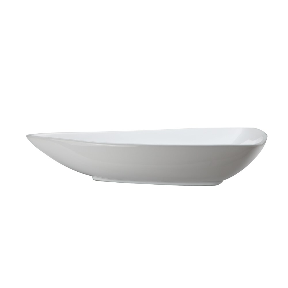 DECOLAV 1449-CWH Classically Redefined White Vessel Triangular Bathroom Sink (25.95-in x 18.5-in)