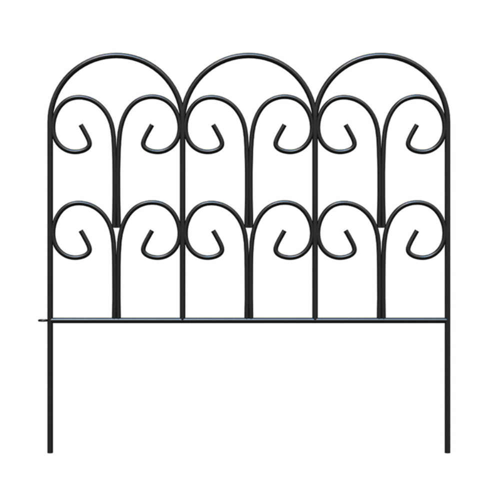 Panacea Products - PANACEA 18 in. H x 18 in. L Steel Scroll Garden Edging Black
