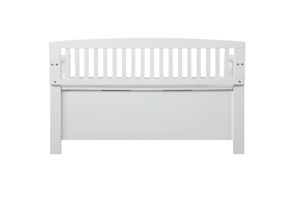 Linon Cynthia Farmhouse White Accent Bench with Storage Bench 50-in x ...