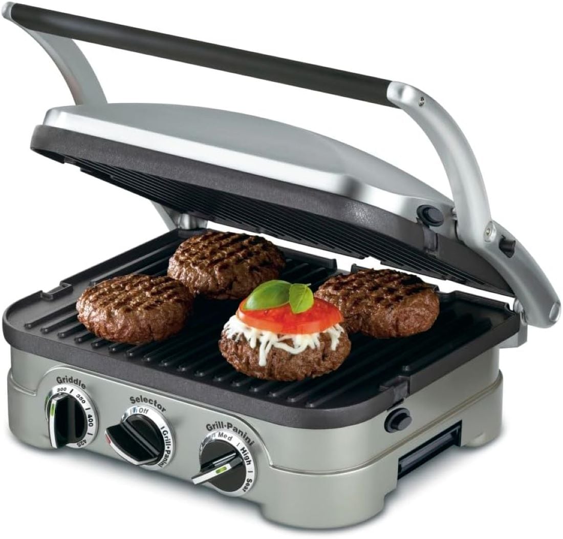 Cuisinart GR-4NP1 9-in x 11-in Non-Stick Silver Foldable Electric Griddle ( 1500 -Watt )