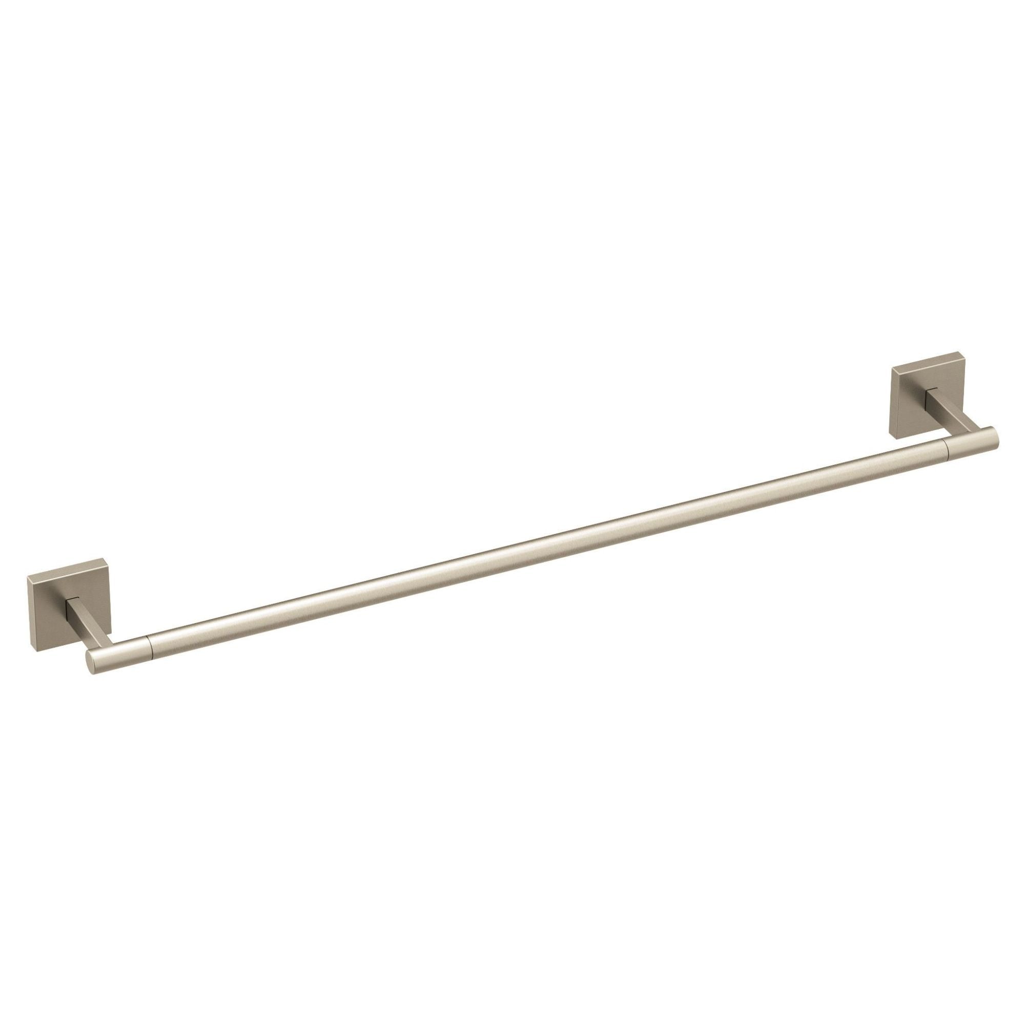 Modern Brushed Nickel Wall Mounted Towel Bar, 24-inch