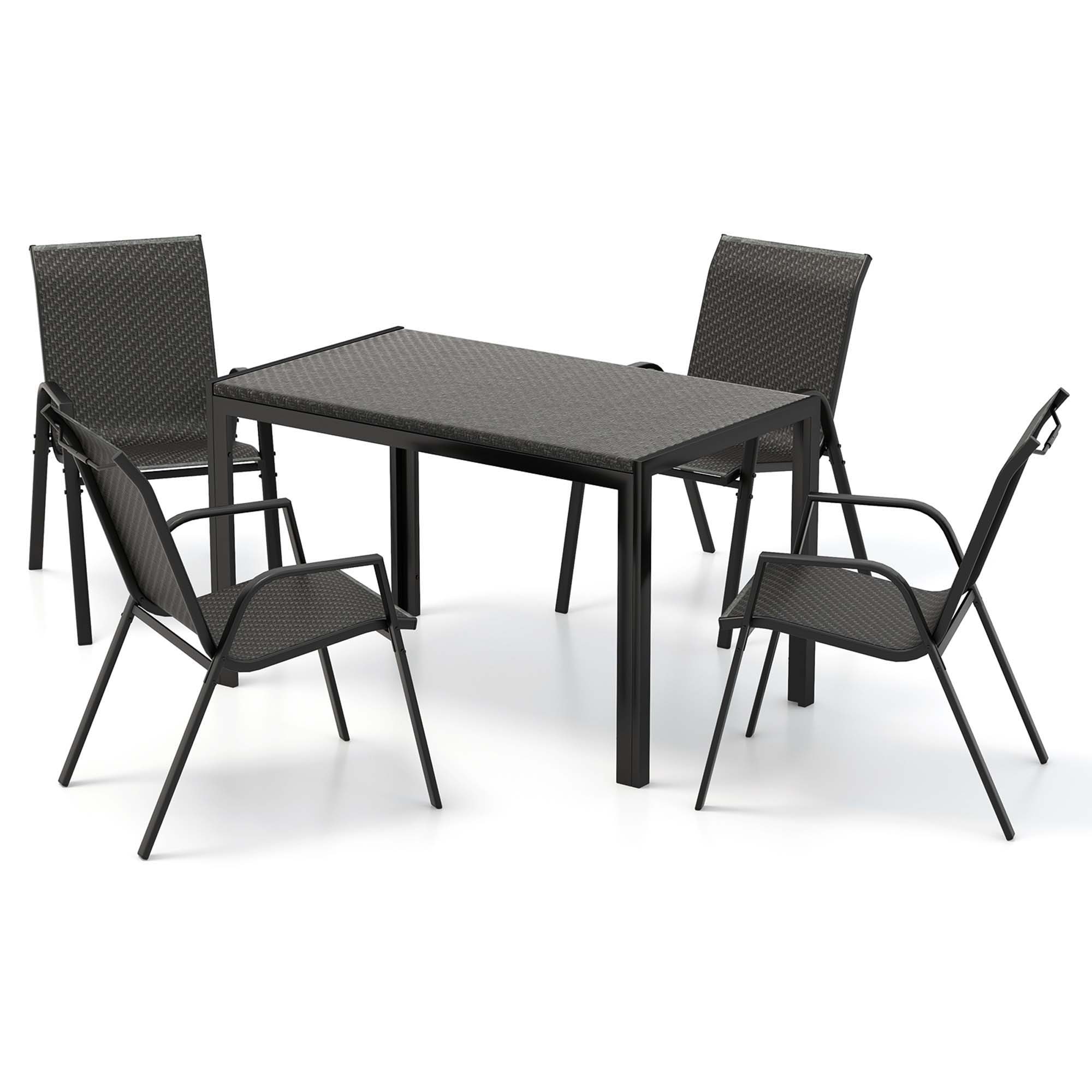 Costway HCST00405 5 -Piece Rattan Patio Conversation Set