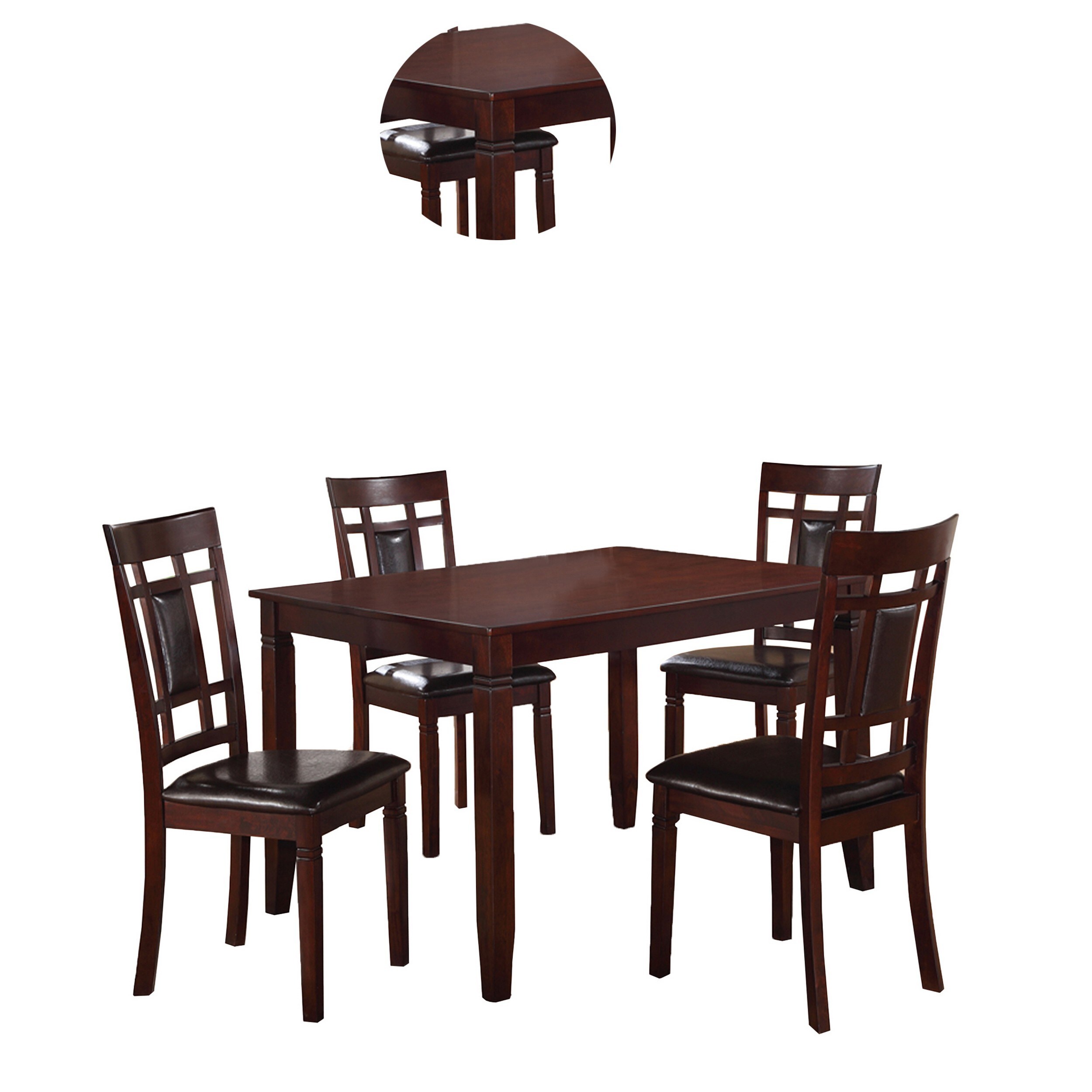 Benzara Brown and Black Contemporary Modern Dining Room Set with