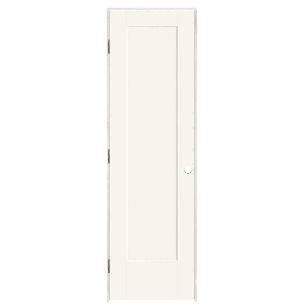 Masonite 895823 24-in x 80-in White Solid core 1-panel Right hand Smooth Prefinished Molded composite Flat Jamb Single Prehung Interior Door