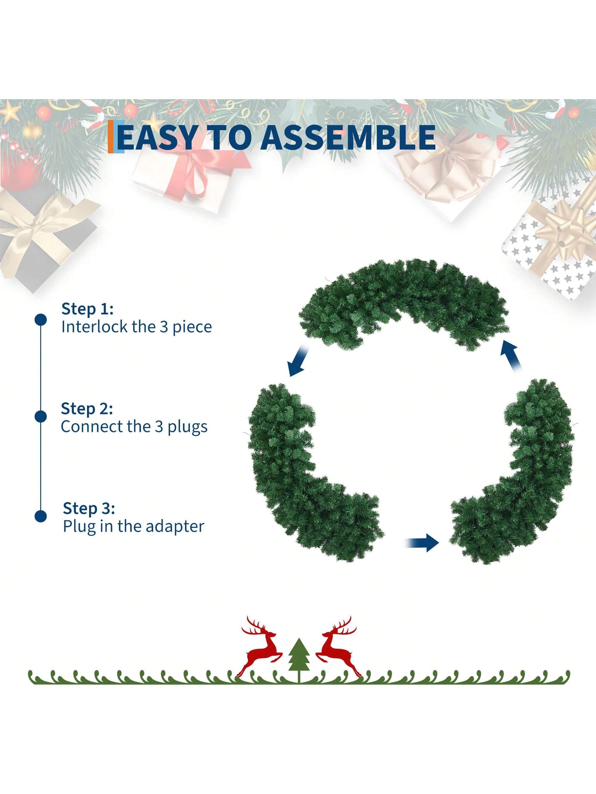 Qeetex DSDS-W6F91699 Artificial-Christmas-Wreaths - View #6