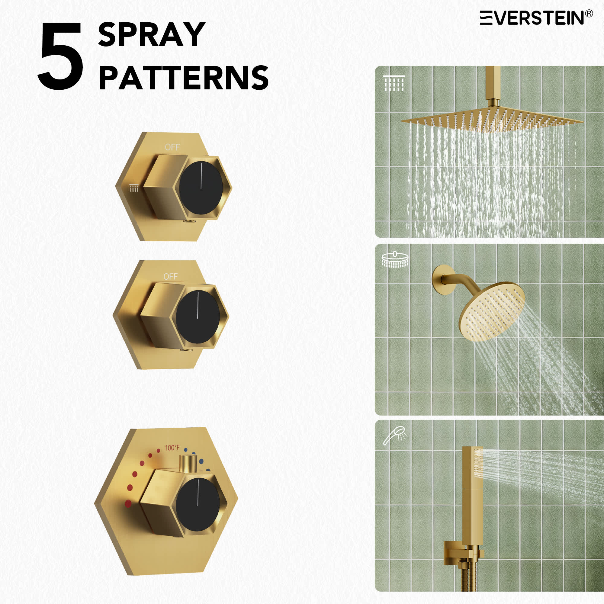 EVERSTEIN SFS-1041-GD12 Tub-Shower-Faucets - View #4
