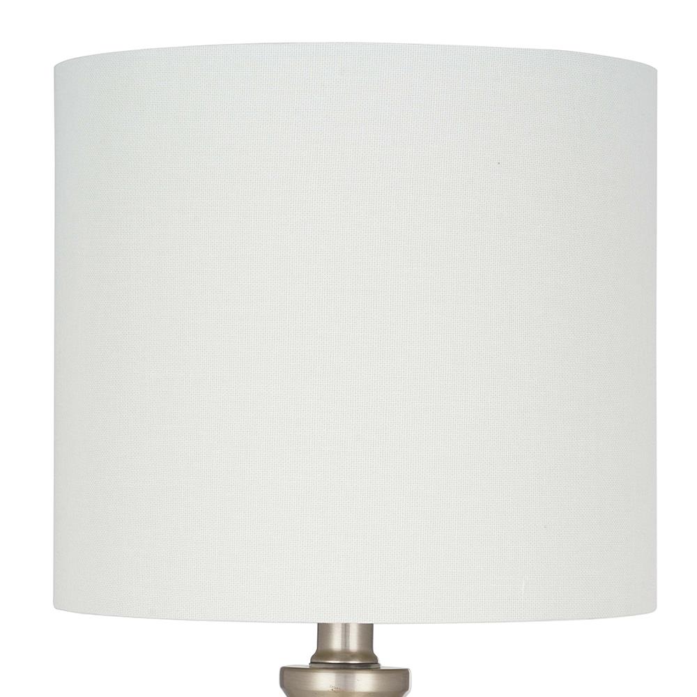 Cresswell 18.5-in Brushed Nickel Buffet Table Lamp with Linen Shade in ...