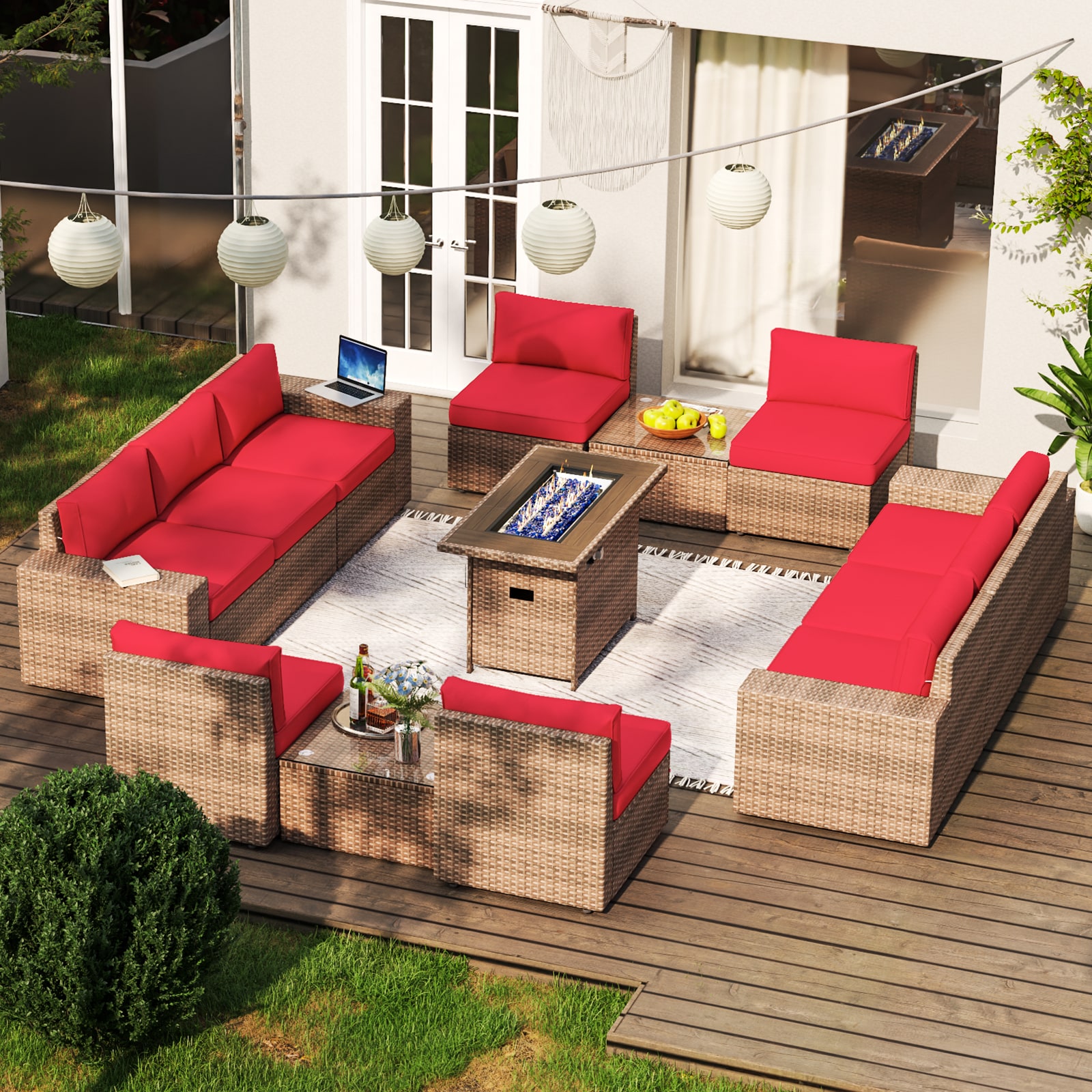 AOXUN G12039RD2AB+026BR-13 Patio-Conversation-Sets - View #7