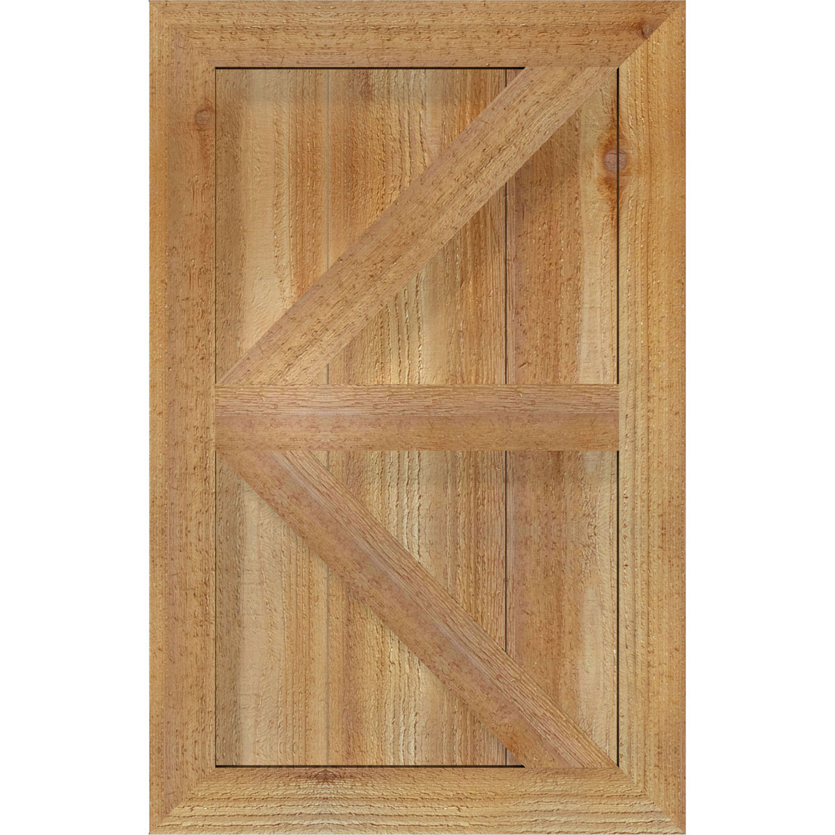 Ekena Millwork RBF06Z16X025RWR 16.125-in W x 25-in H Unfinished Paintable/Stainable Board and batten Framed with z-bar Wood Exterior Shutters ( 2 -Pack )