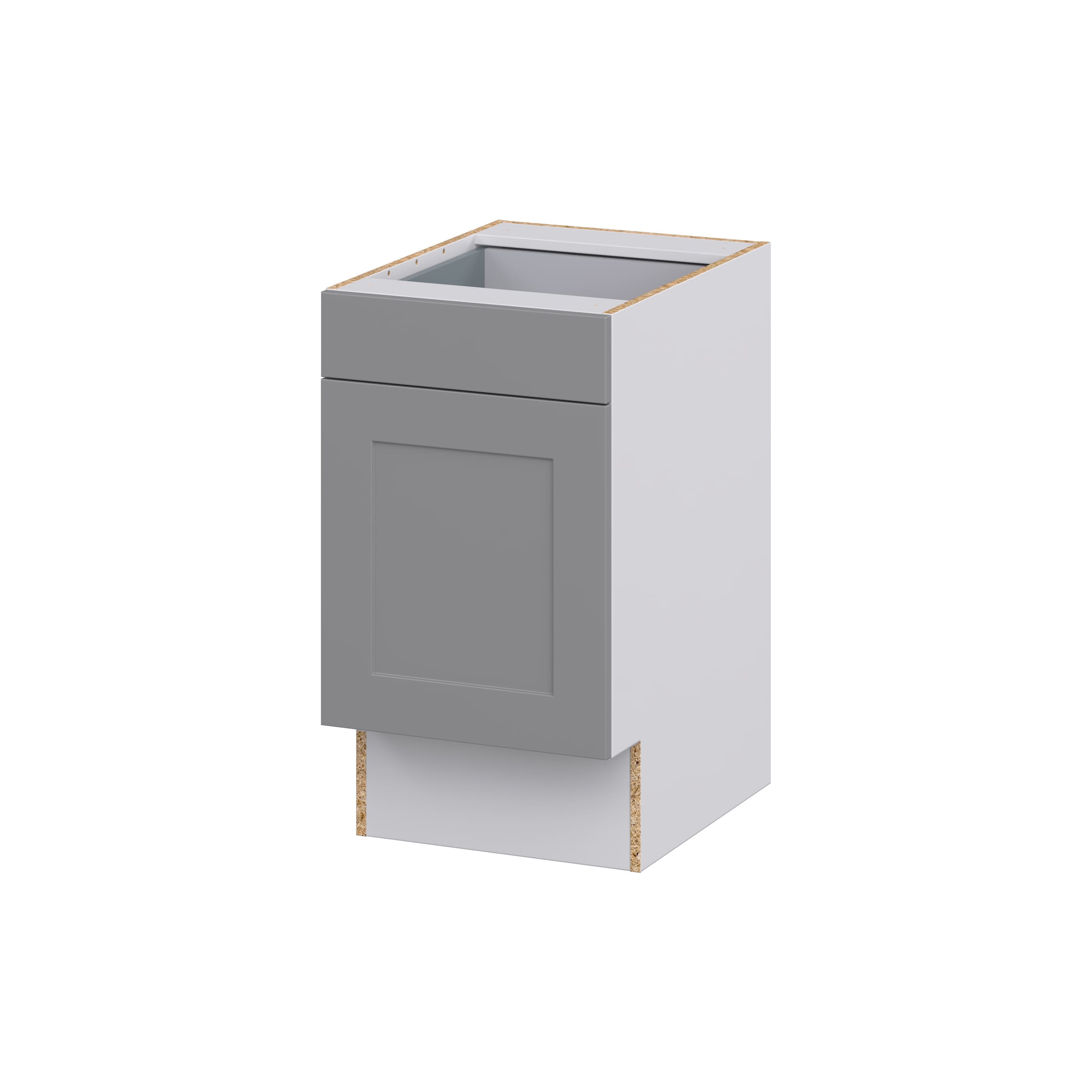 Hugo&Borg Beaumont 18-in W x 34.5-in H x 24-in D Slate Gray 1-Drawer Base Fully Assembled Cabinet (Recessed Panel Shaker Door Style)