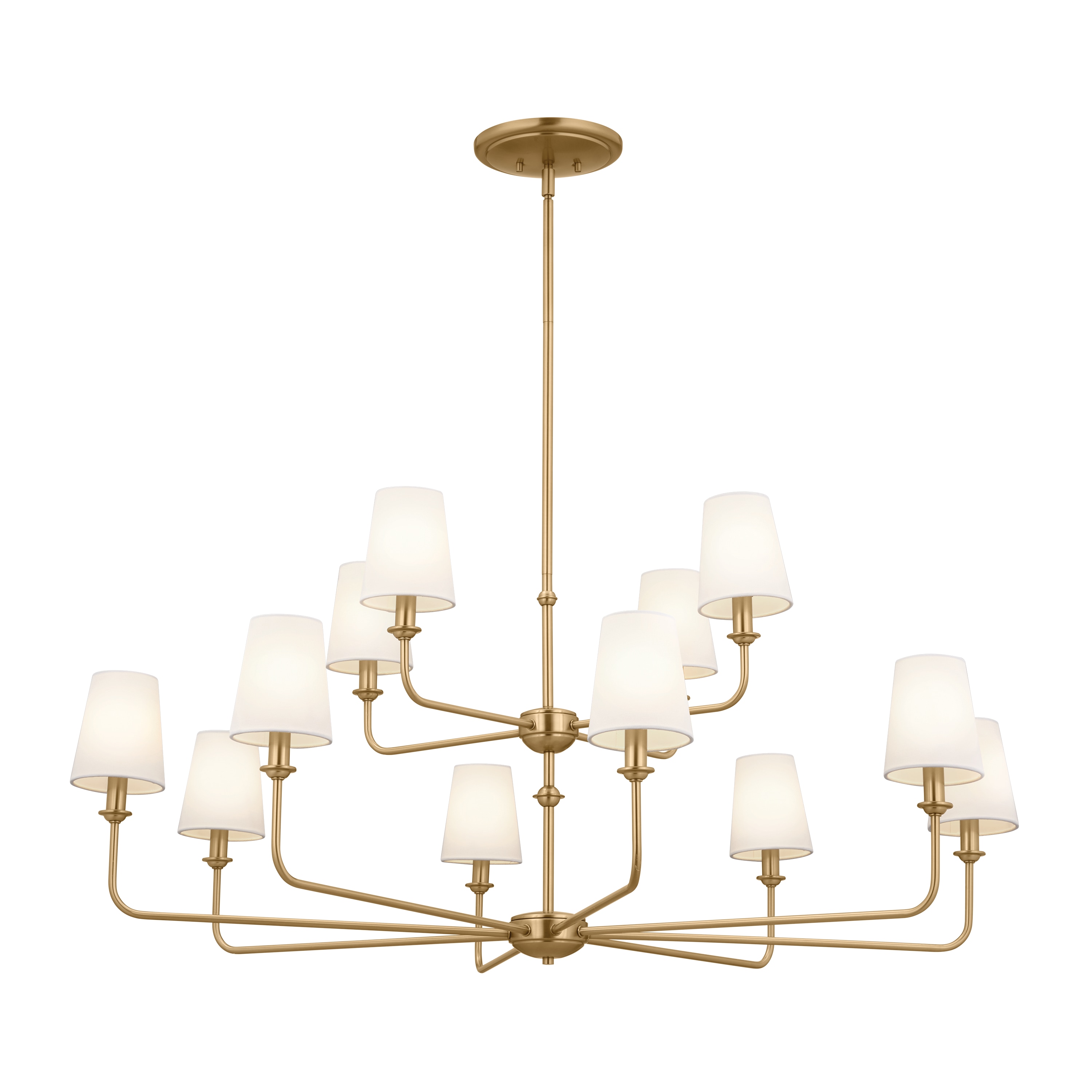 Kichler 52518BNB Pallas 12 -Light Brushed Brass Traditional For Use in Bedrooms, Dining Rooms, Foyers, Kitchens, Living Rooms Chandelier