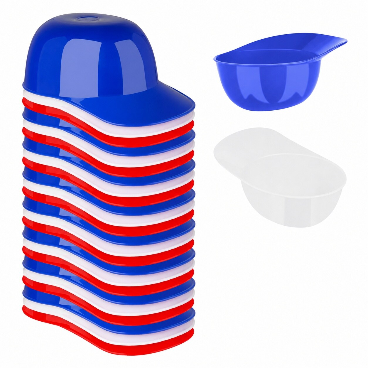Aoibox  8 oz Mini Baseball Helmet Shaped Plastic Ice Cream Snack Bowls in Assorted Colors Set of 24