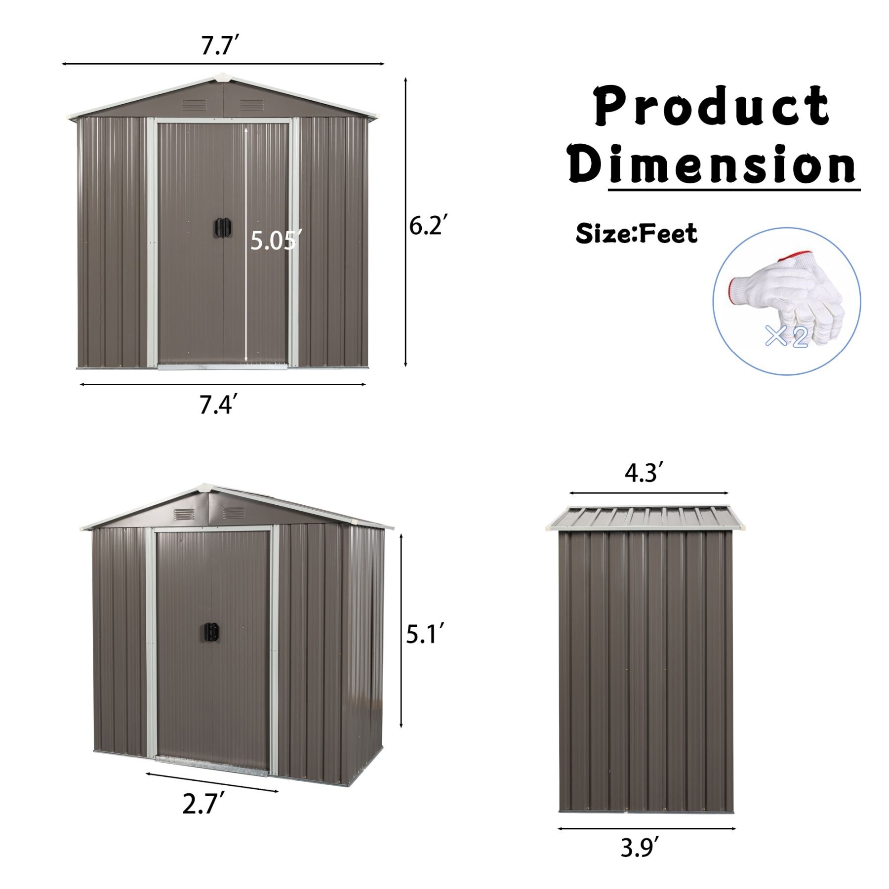 Blisstyle UXRPQKRZSB Metal-Storage-Buildings-Sheds - View #5