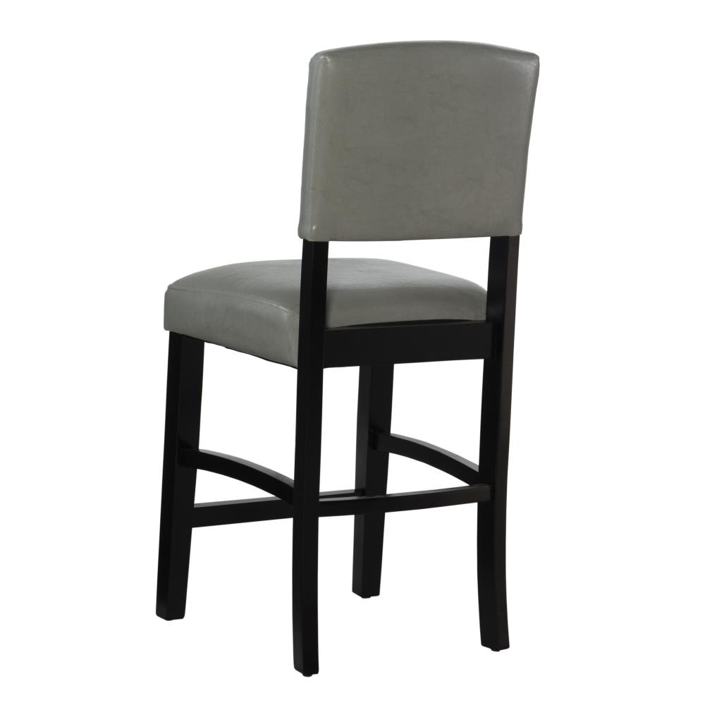 Dove Gray Faux Leather Counter Stool with Black Wood Frame