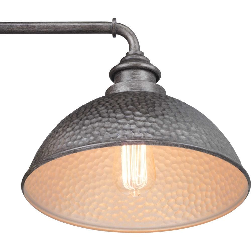 Antique Pewter Hammered Copper Wall Lantern, 12-inch