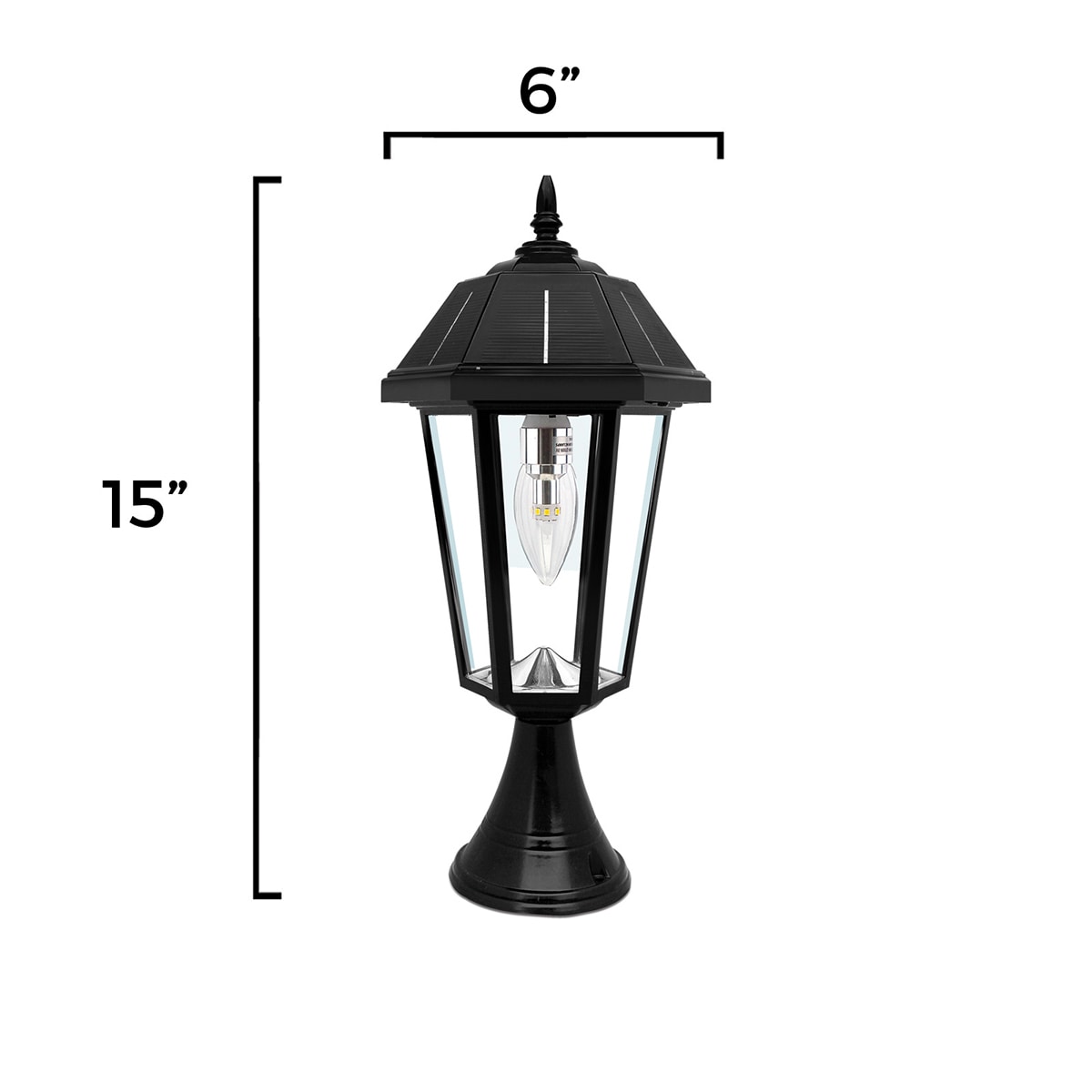 Topaz Black Aluminum Solar LED Outdoor Post Light