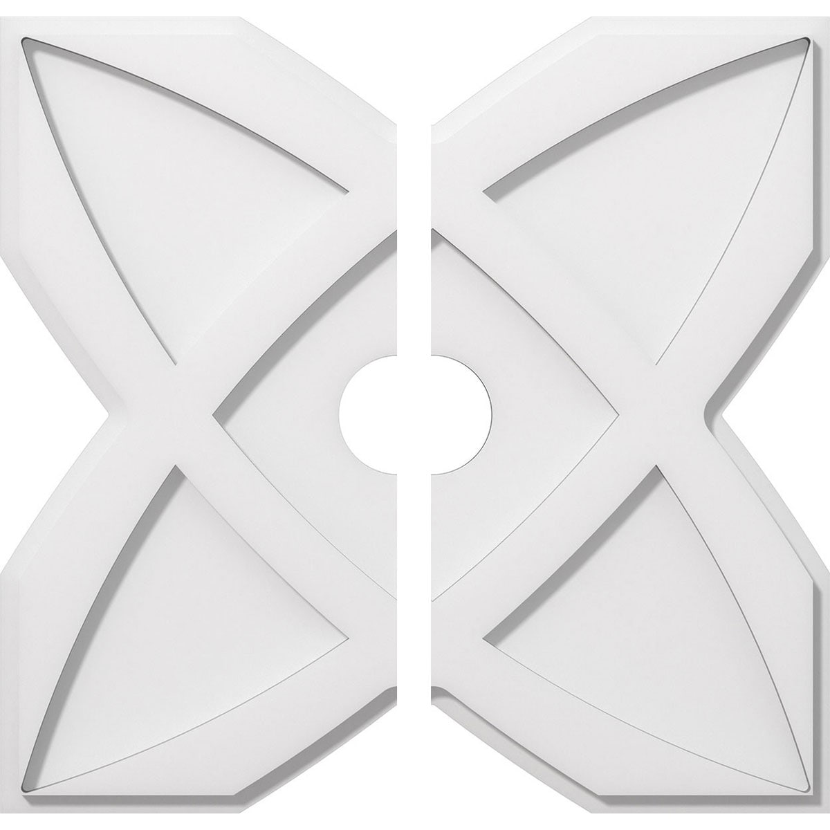 Ekena Millwork CMP20TS2-03000 Titus 20-in W x 20-in L Contemporary PVC Split Ceiling Medallion