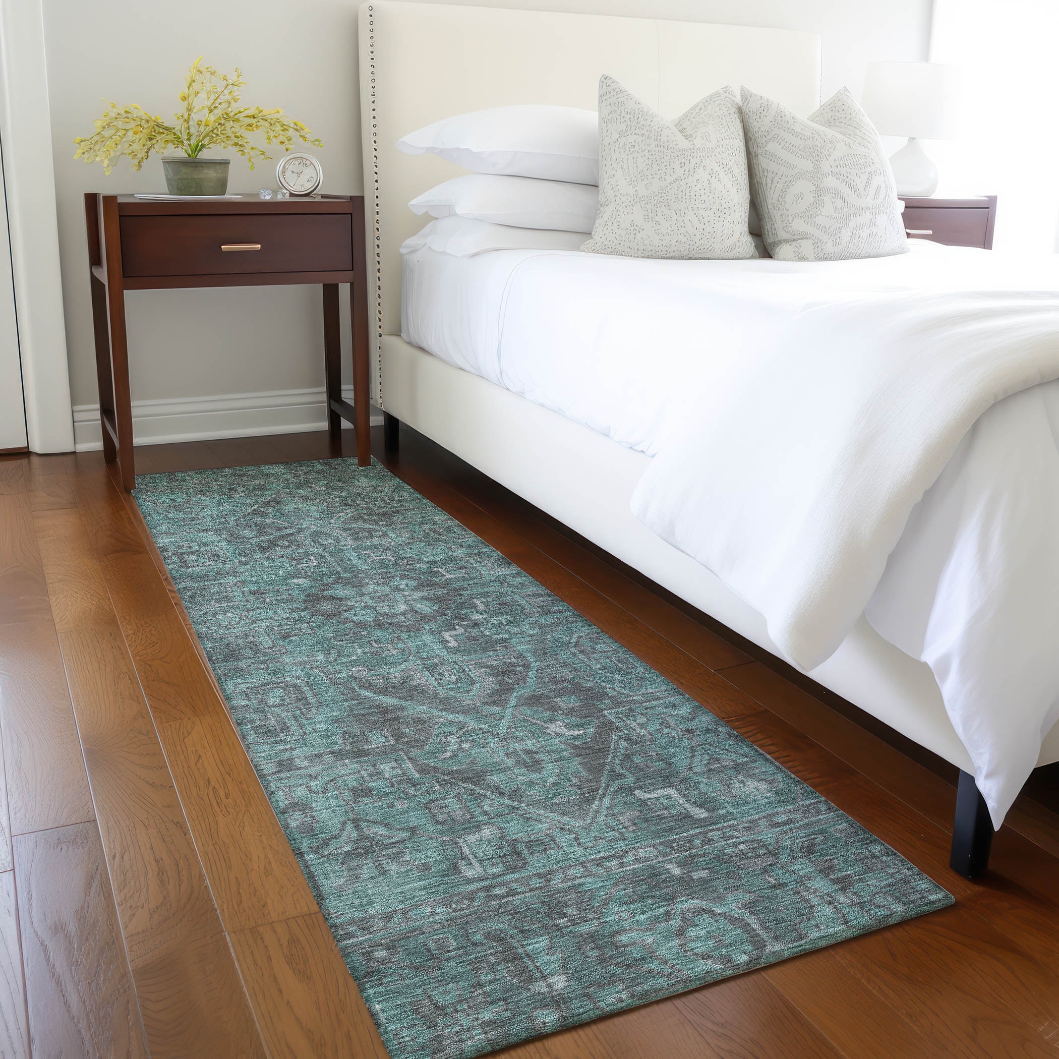 Addison Rugs ACN571TQ2X8 Chantille ACN571TQ 2 x 7 (ft) Polyester Turquoise Rectangular Indoor/Outdoor Geometric Oriental Machine washable Area rug