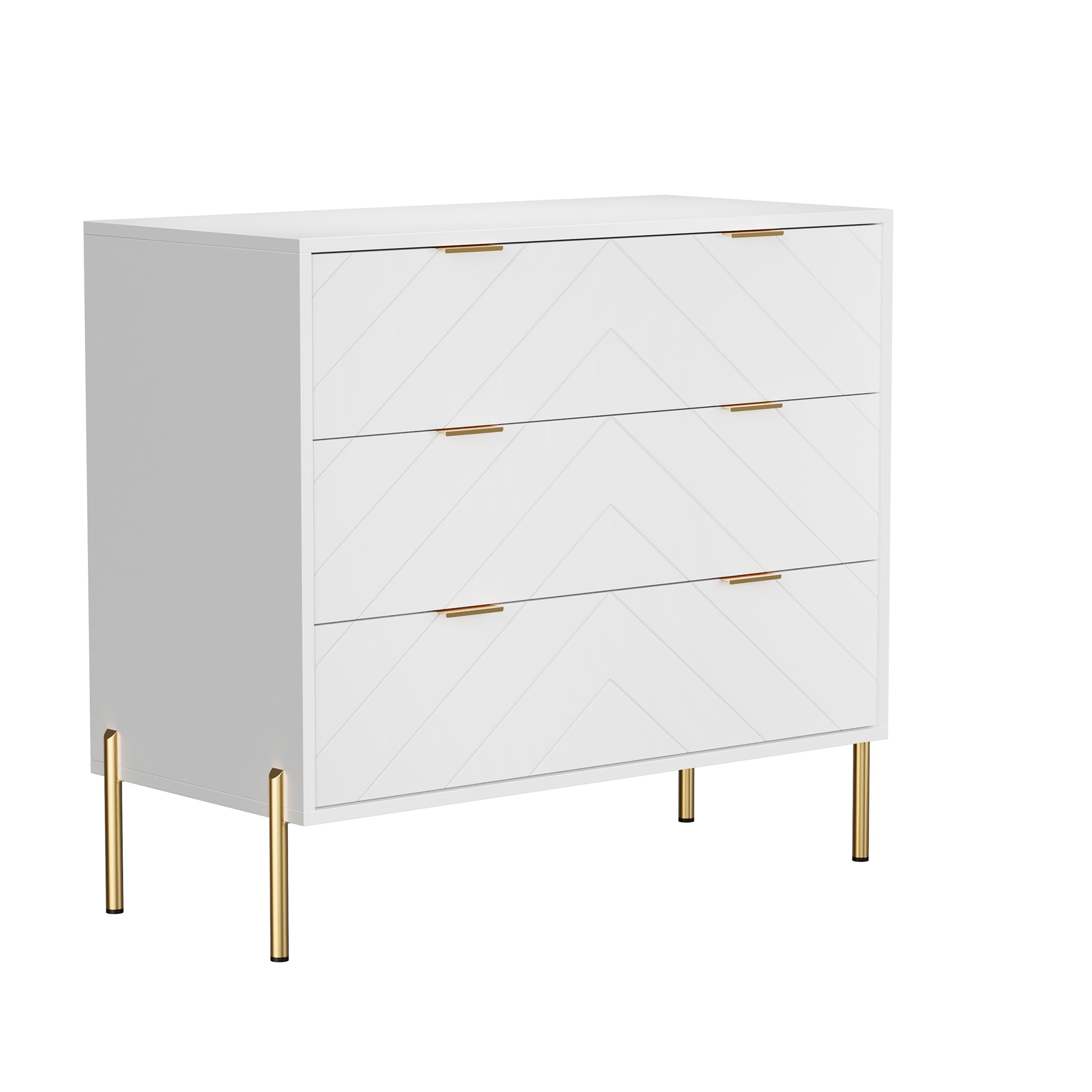 Clihome CL-CJ3C-WH White 3 -Drawer Standard chest