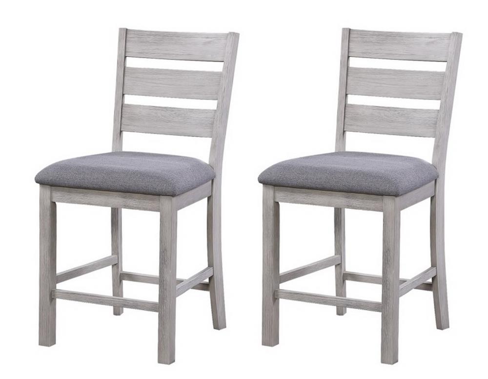 Coast to Coast 48201 Aspen Court II Aspen Court Herringbone White Rub 42-in H Counter height Upholstered Wood Bar Stool