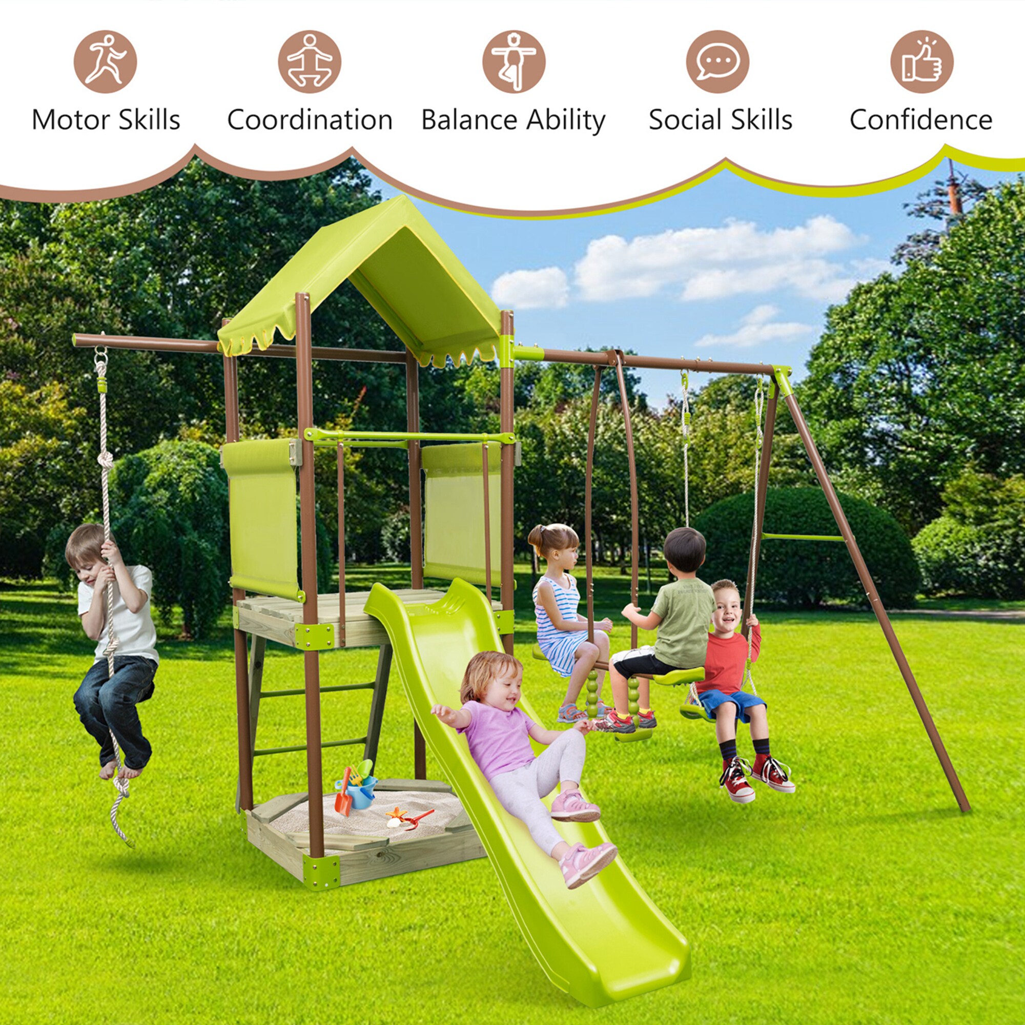 Costway HCST01409 Playset-Swings - View #5