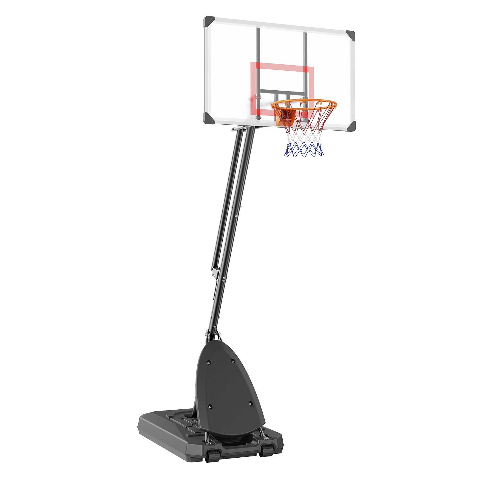 VEVOR SCLQK50CSYQJ00814V0 Basketball Hoop  7.6-10 ft Adjustable Height Portable Backboard System  50 inch Basketball Hoop and Goal  Kids and Adults Basketball Set with Wheels  Stand  and Fillable Base  for Outdoor/Indoor