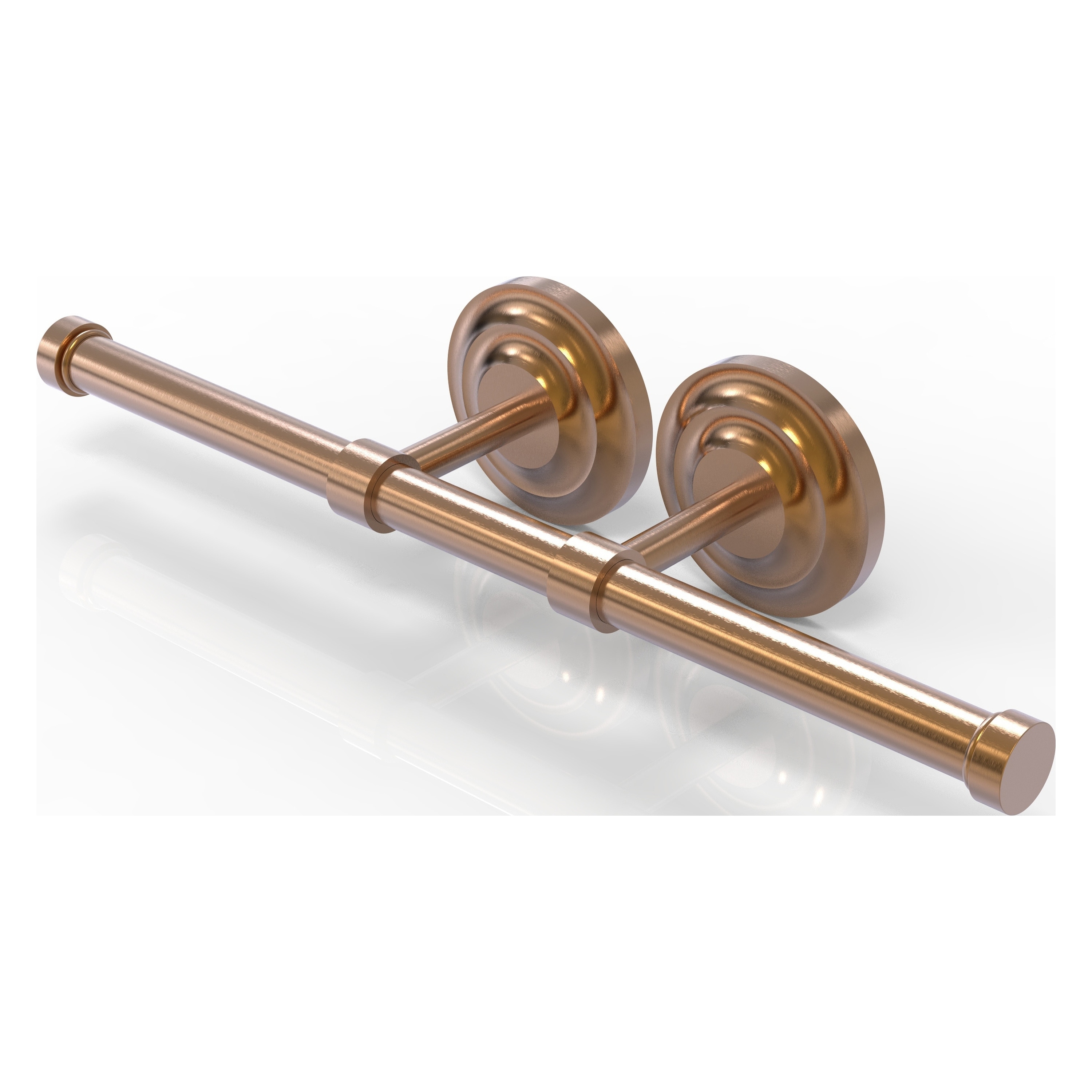Allied Brass QN-24-2-BBR Que New Brushed Bronze Wall mount Double post Toilet Paper Holder 2 -Rolls with Storage