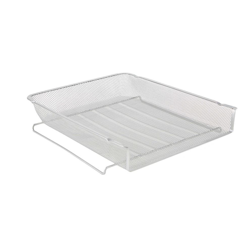 Mind Reader BSTACK2-SIL Metal 2 Compartment Letter Tray, Pack of 1, Silver