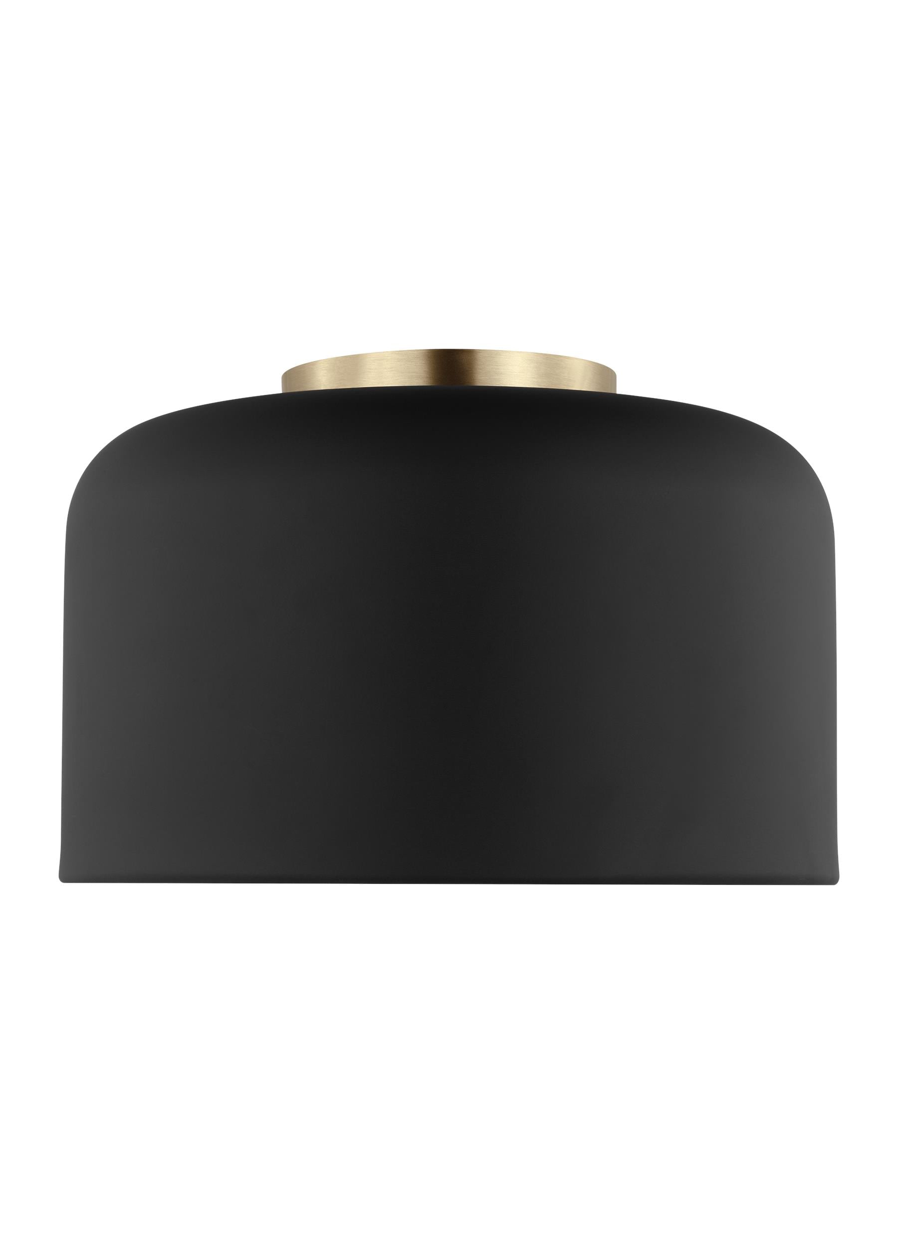 Generation Lighting 7505401EN3-112 Malone 1.0 -Light 10.75-in Black Flush Mount Light ENERGY STAR Certified