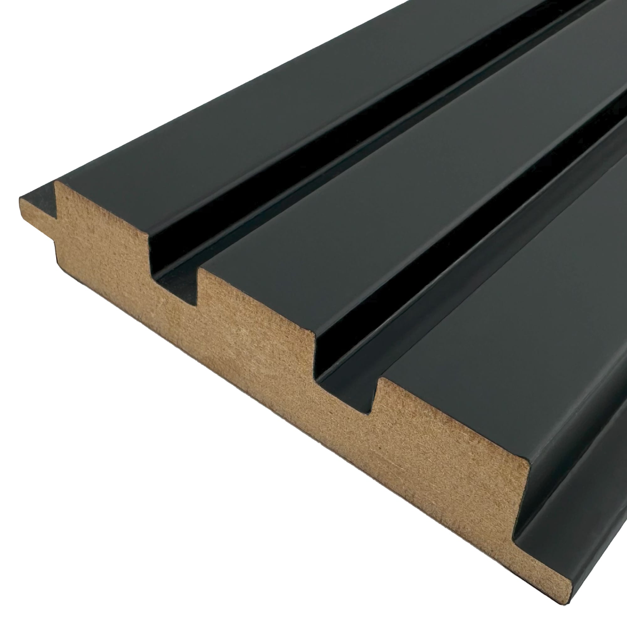  FBAGTSLATB 8 4-3/4-in x 8-ft Soft Touch Black Slat wall MDF Tongue and Groove Wall Plank ( 3.17-sq ft )
