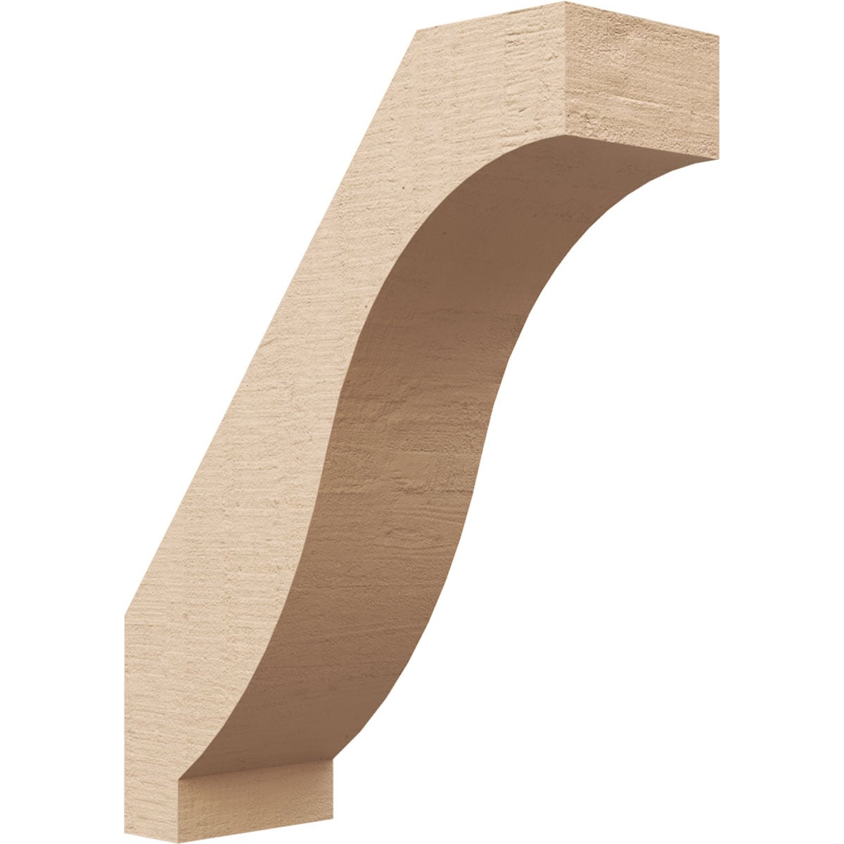 Ekena Millwork BRCUR05X14X18BKRRCPR 5-in x 18-in x 14-in Primed Urethane Baker Rough Cedar Woodgrain TimberThane Knee Brace