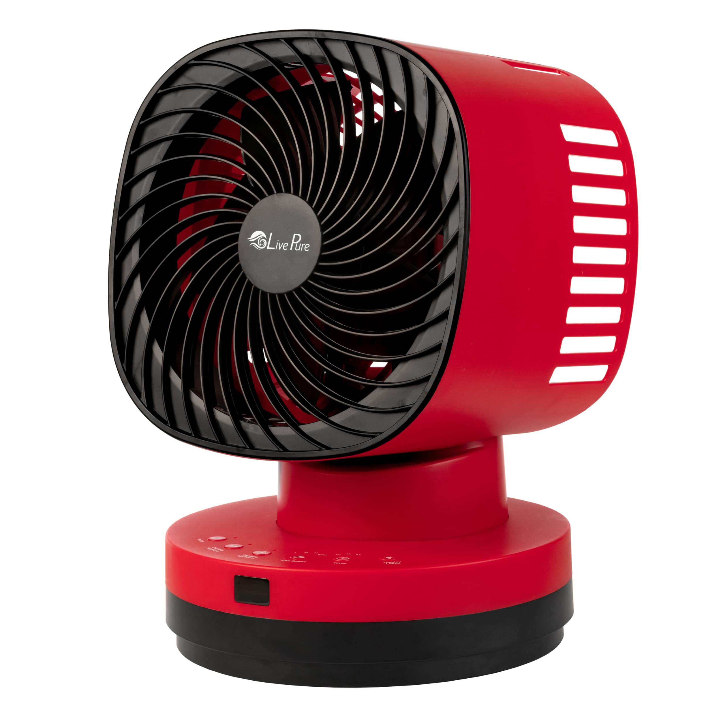 LivePure LP1200FAN-R Orbital Oscillating 4 Speed Portable Fan With Remote - Red