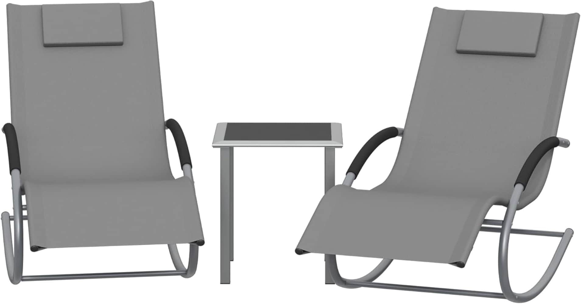 GAOMON - 3-Piece Outdoor Lounger Set with Chairs and Side Table- Adjustable All-Weather for Pools...